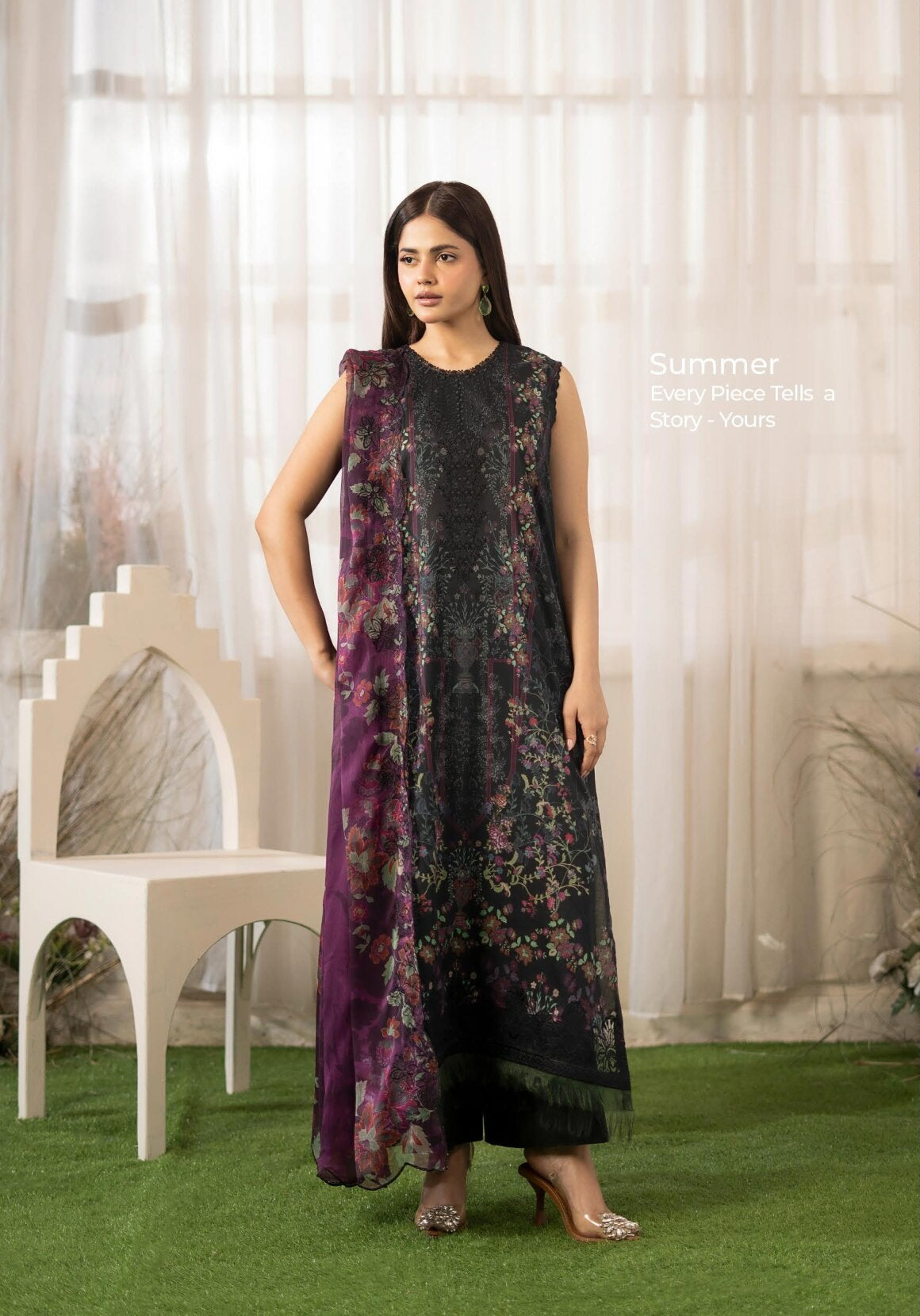 GULLJEE MORJA | 3 PIECE UNSTITCHED SUIT | SHIRT TROUSER DUPATTA