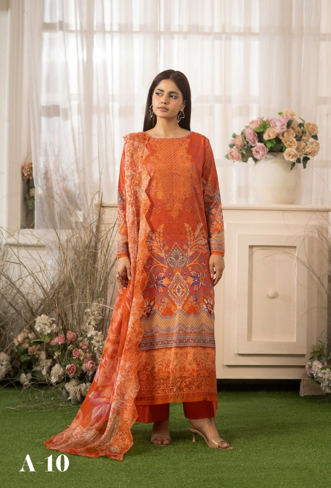 GULLJEE MORJA | 3 PIECE UNSTITCHED SUIT | SHIRT TROUSER DUPATTA