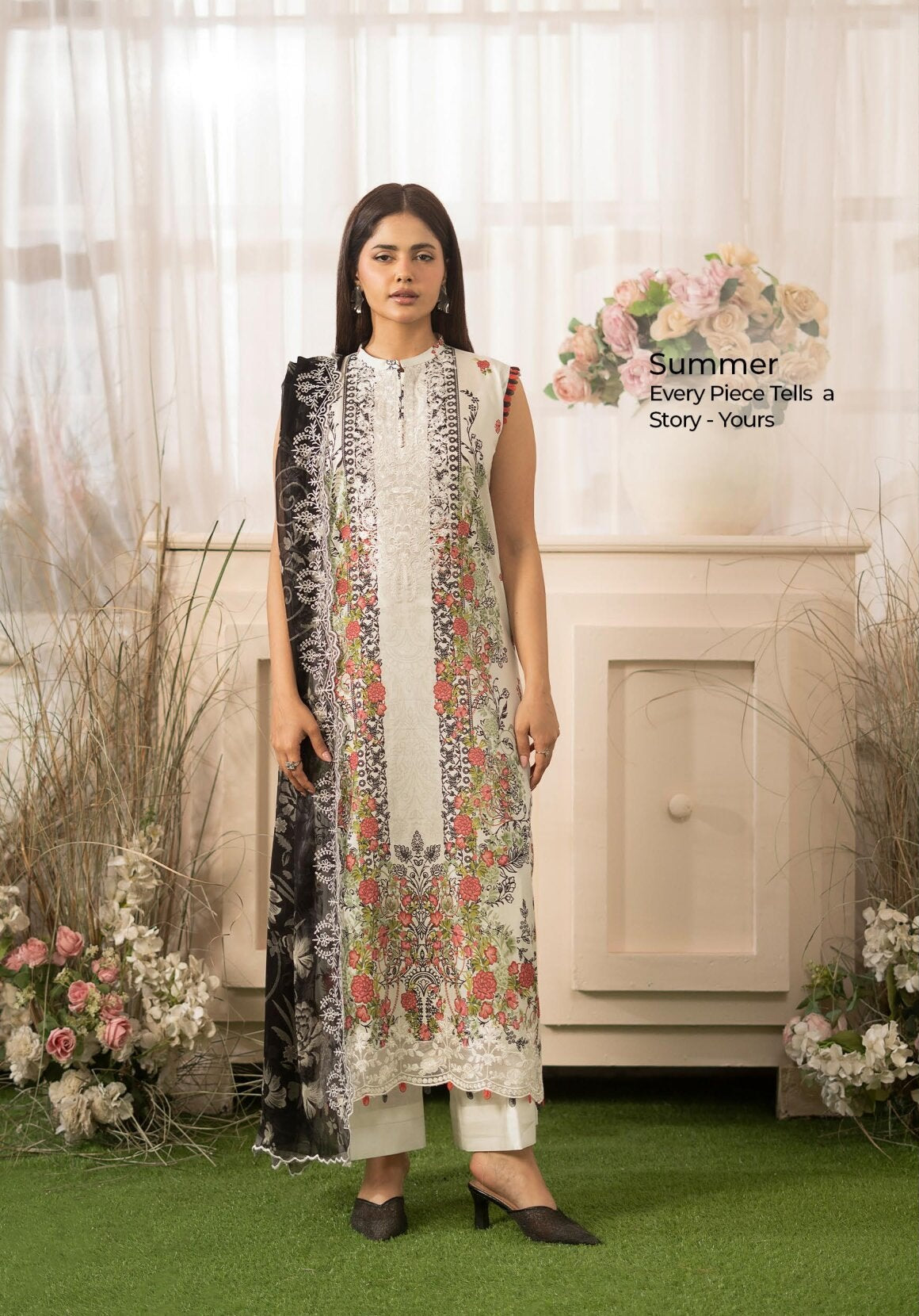 GULLJEE MORJA | 3 PIECE UNSTITCHED SUIT | SHIRT TROUSER DUPATTA
