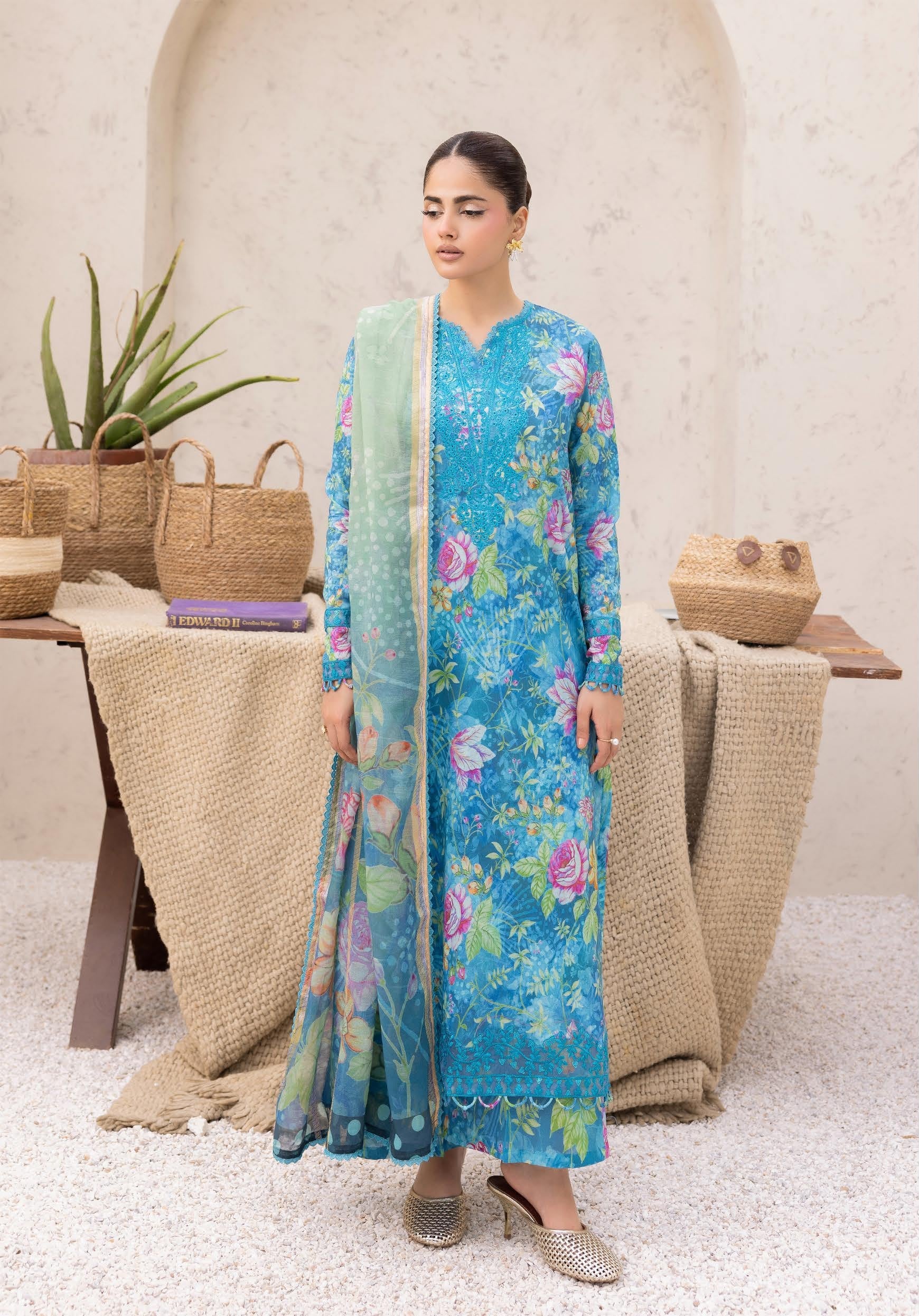 GULLJEE ZIVA | UNSTITCHED 3-PIECE | SHIRT TROUSER & DUPATTA SET