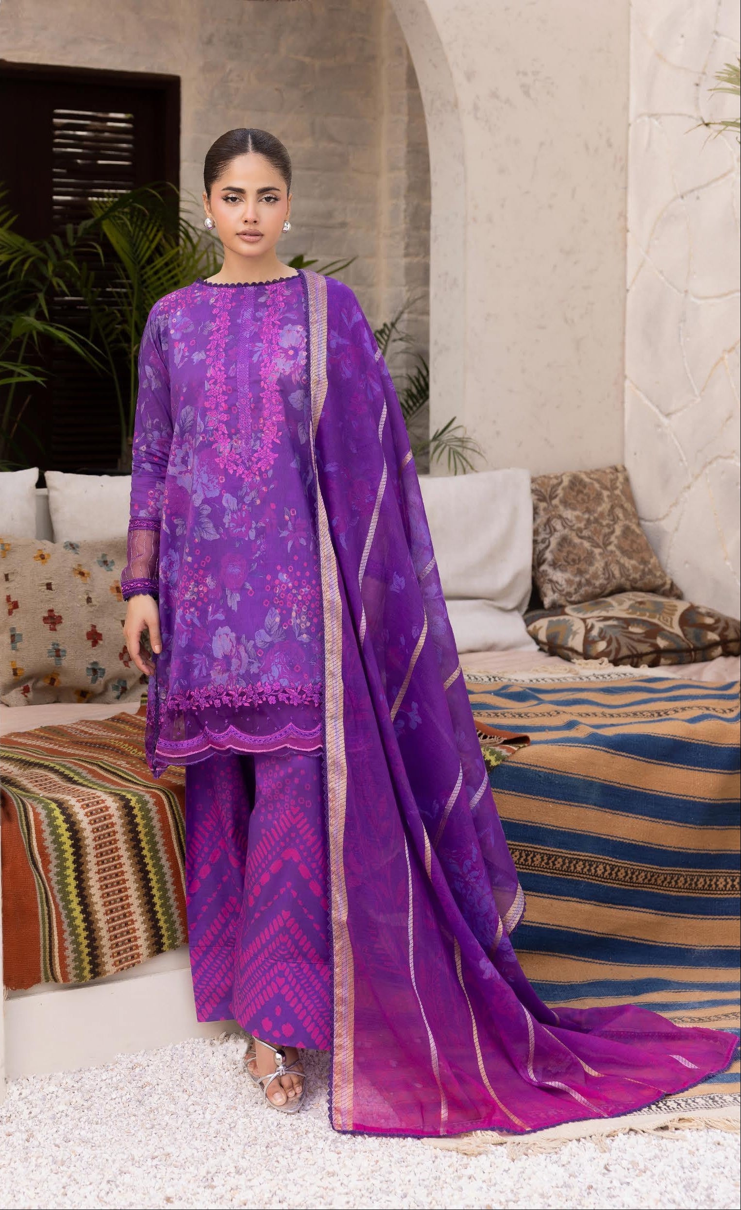 GULLJEE ZIVA | UNSTITCHED 3-PIECE | SHIRT TROUSER & DUPATTA SET