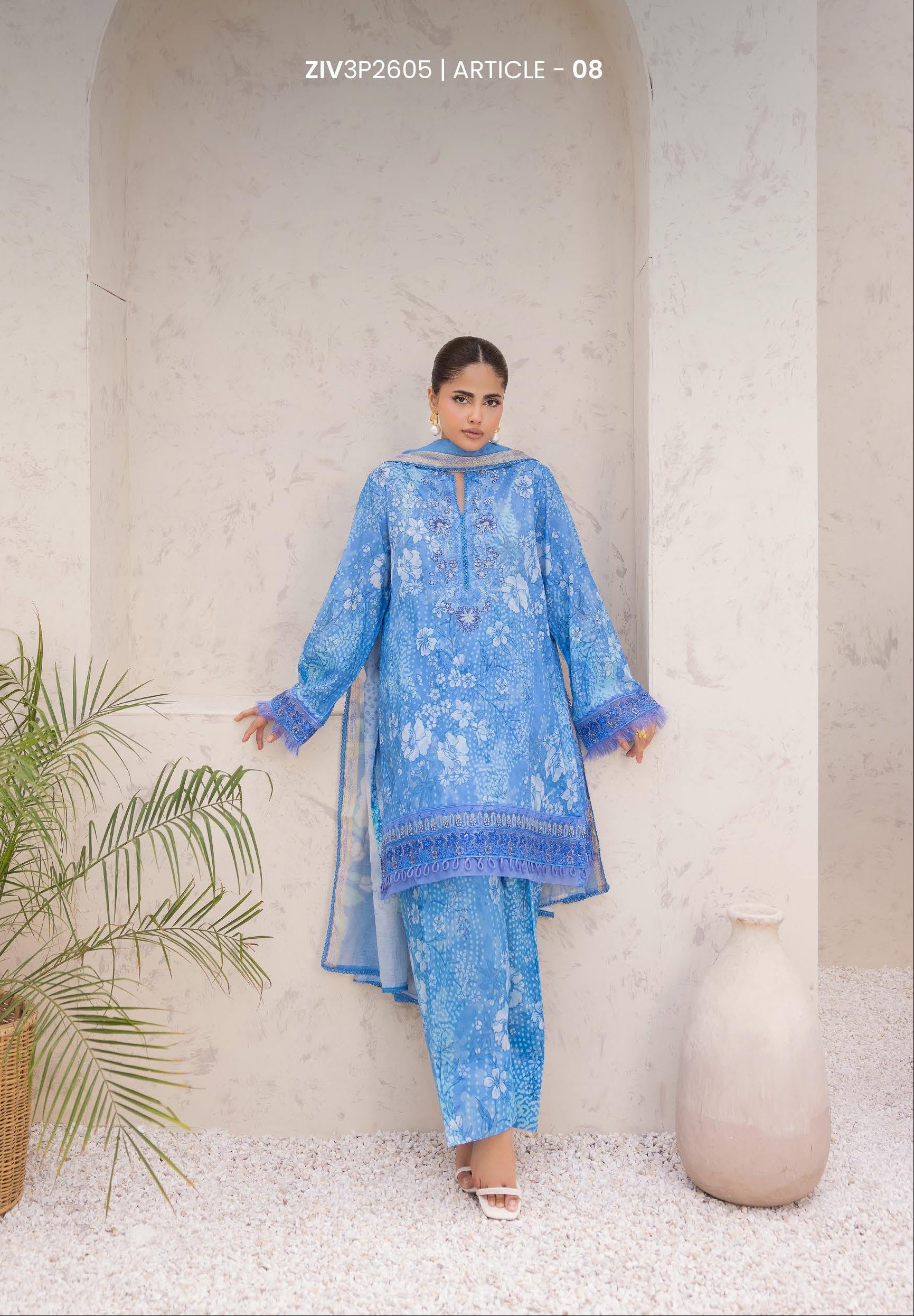 GULLJEE ZIVA | UNSTITCHED 3-PIECE | SHIRT TROUSER & DUPATTA SET