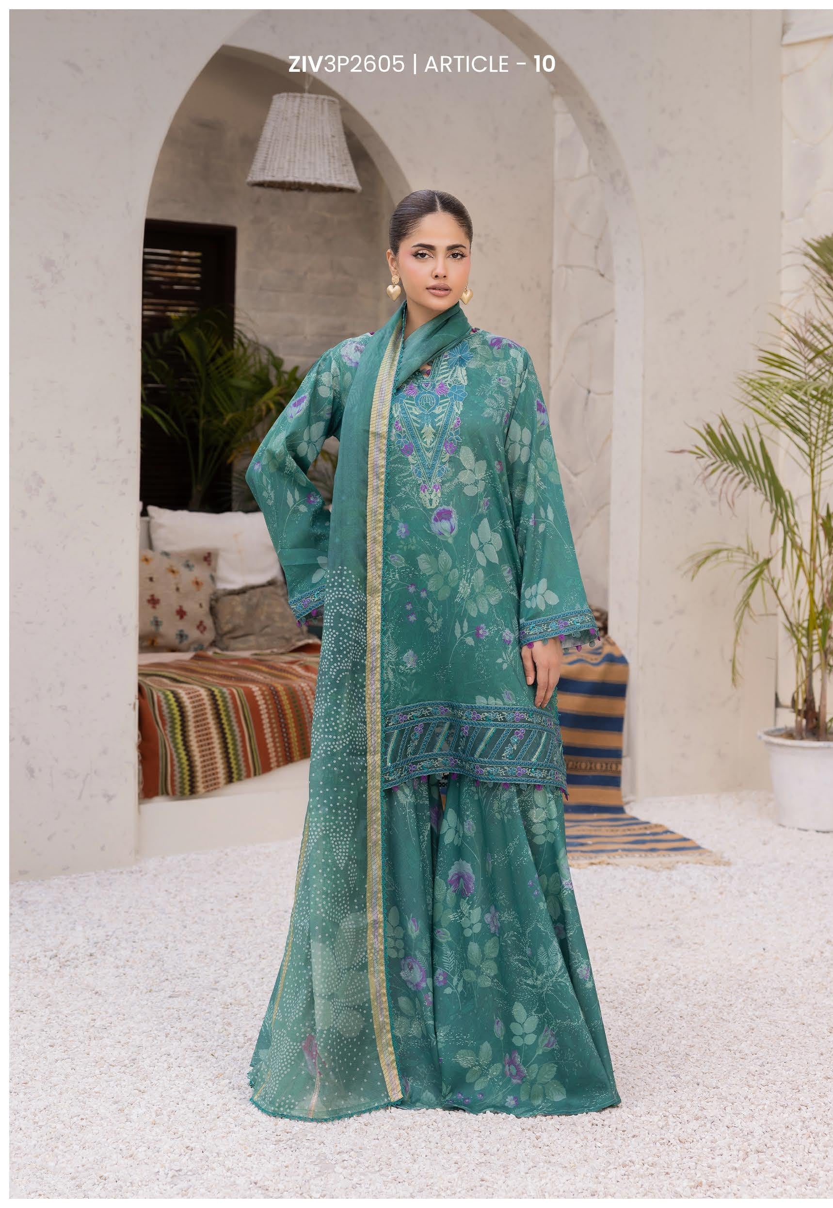 GULLJEE ZIVA | UNSTITCHED 3-PIECE | SHIRT TROUSER & DUPATTA SET