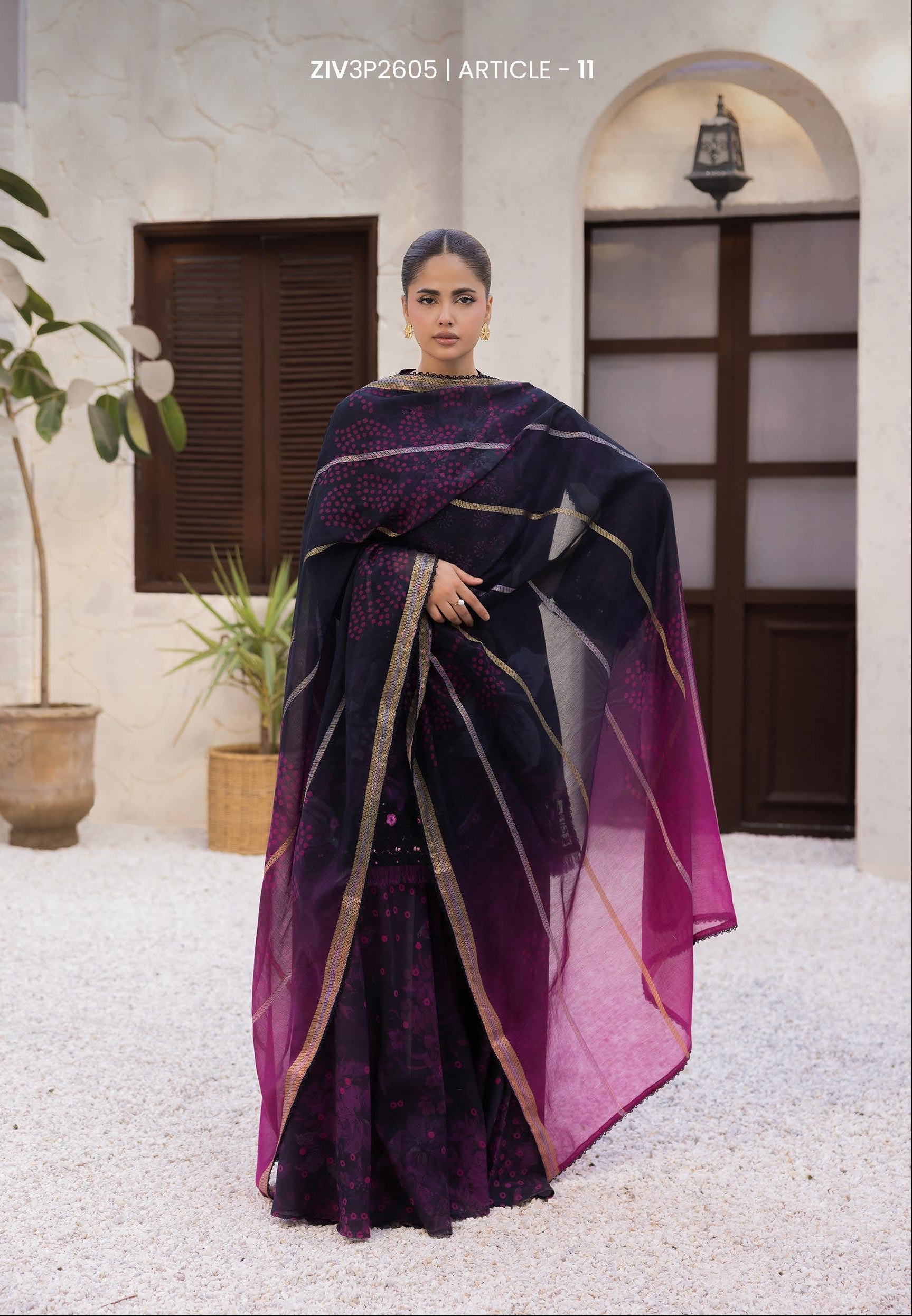 GULLJEE ZIVA | UNSTITCHED 3-PIECE | SHIRT TROUSER & DUPATTA SET
