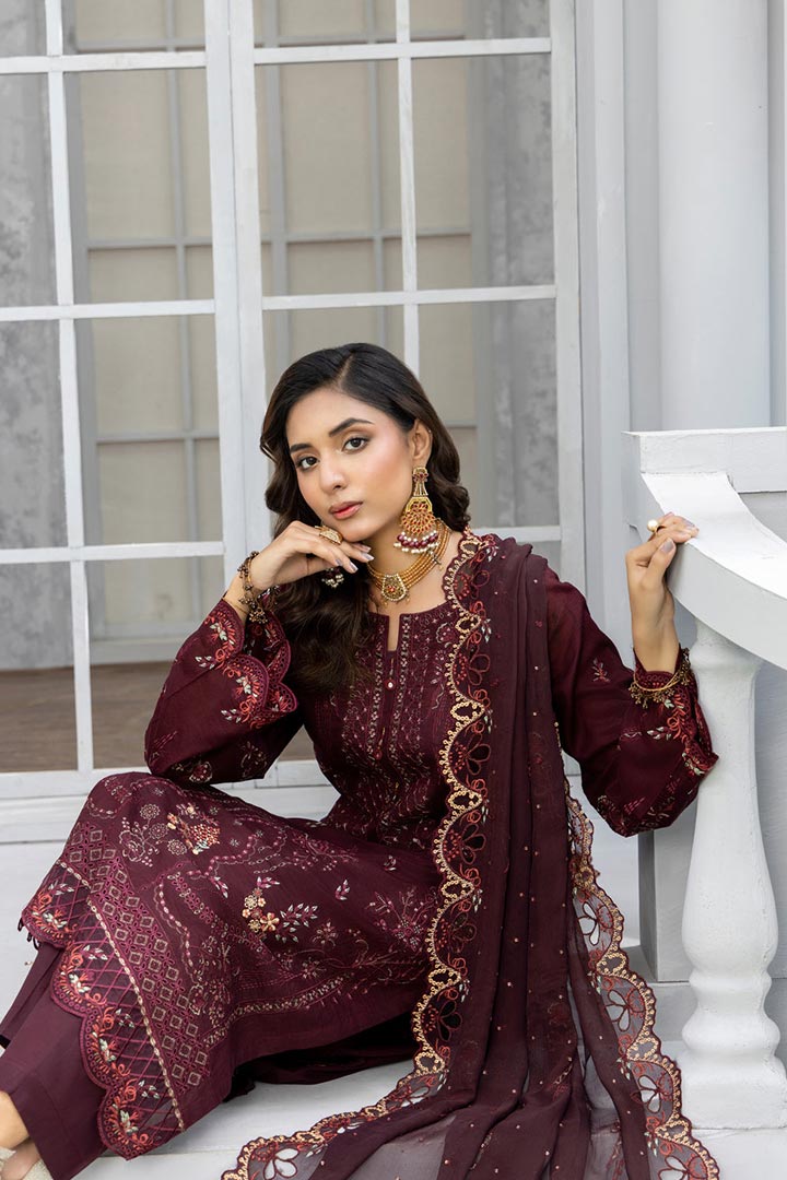 Rujhan Jhumro 3 Piece Unstitched Embroidered Suit JDORJ01