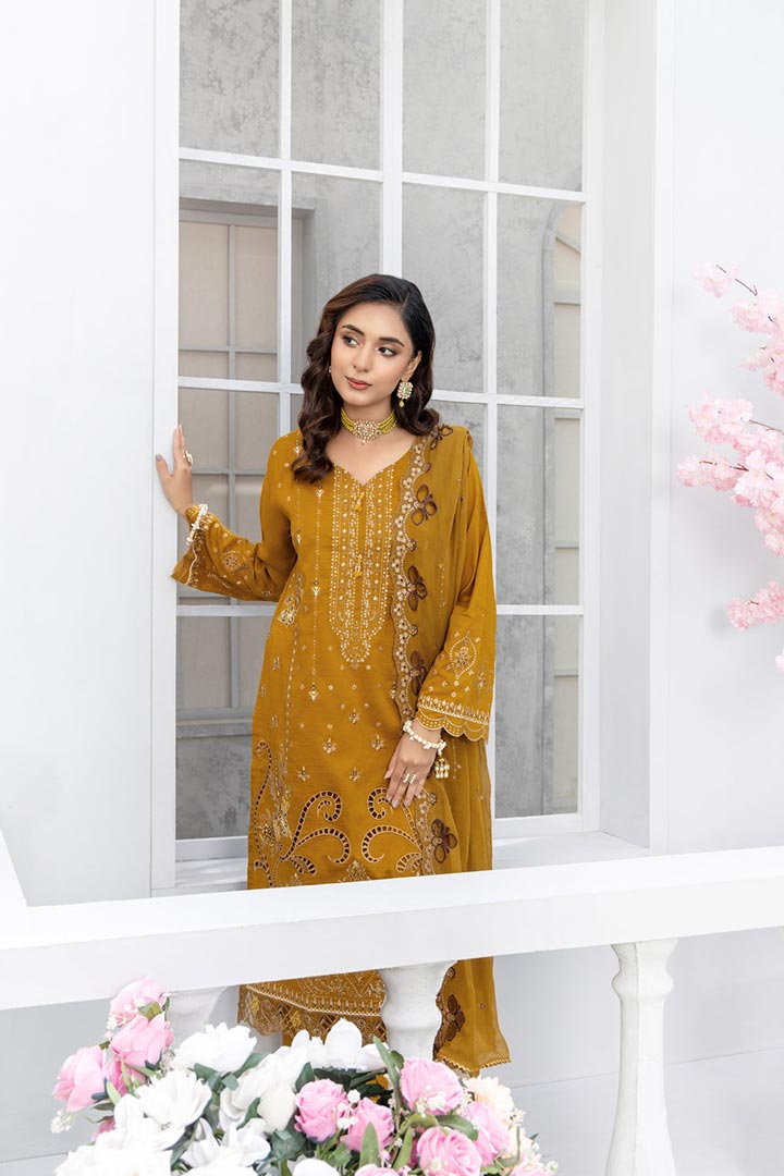 Rujhan Jhumro 3 Piece Unstitched Embroidered Suit JDORJ03