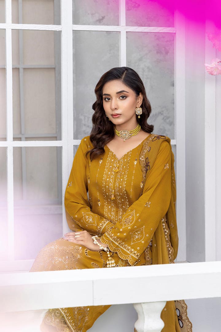 Rujhan Jhumro 3 Piece Unstitched Embroidered Suit JDORJ03