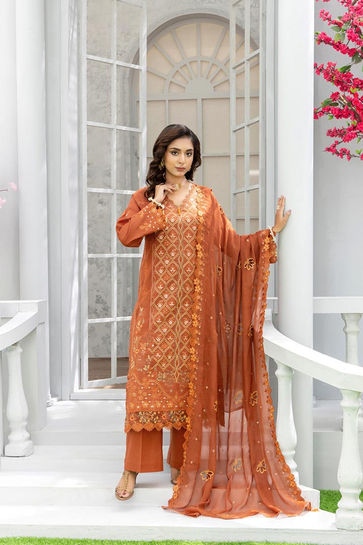 Rujhan Jhumro 3 Piece Unstitched Embroidered Suit JDORJ07