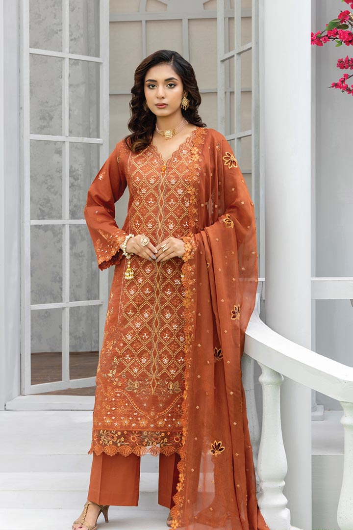 Rujhan Jhumro 3 Piece Unstitched Embroidered Suit JDORJ07