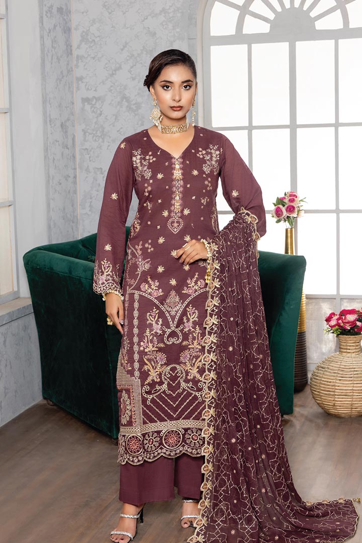 Rujhan Jhumro 3 Piece Unstitched Embroidered Suit JDORJ09