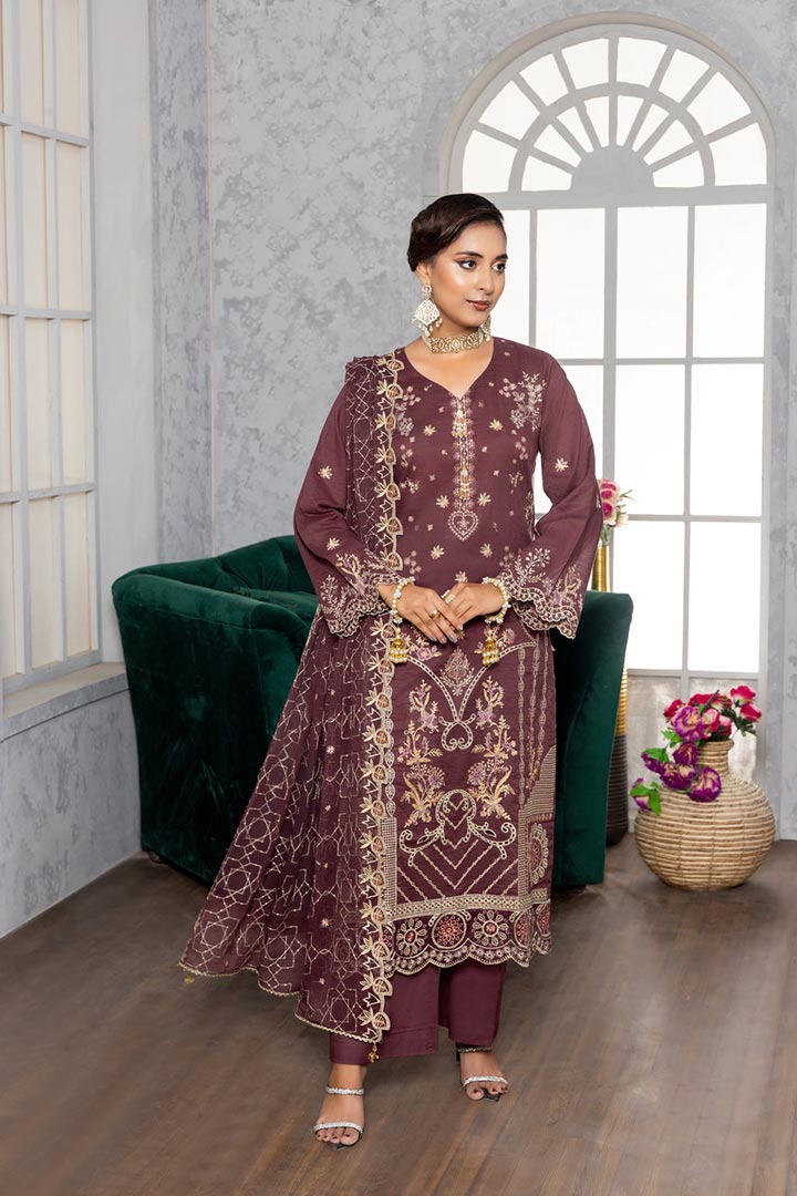 Rujhan Jhumro 3 Piece Unstitched Embroidered Suit JDORJ09