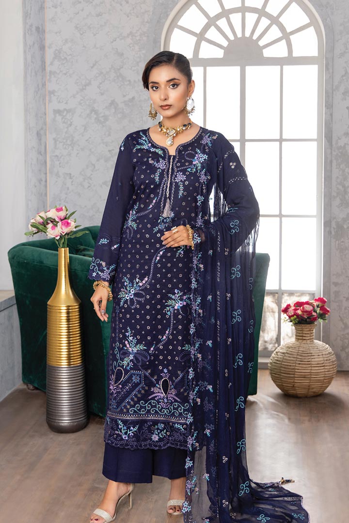 Rujhan Jhumro 3 Piece Unstitched Embroidered Suit JDORJ10
