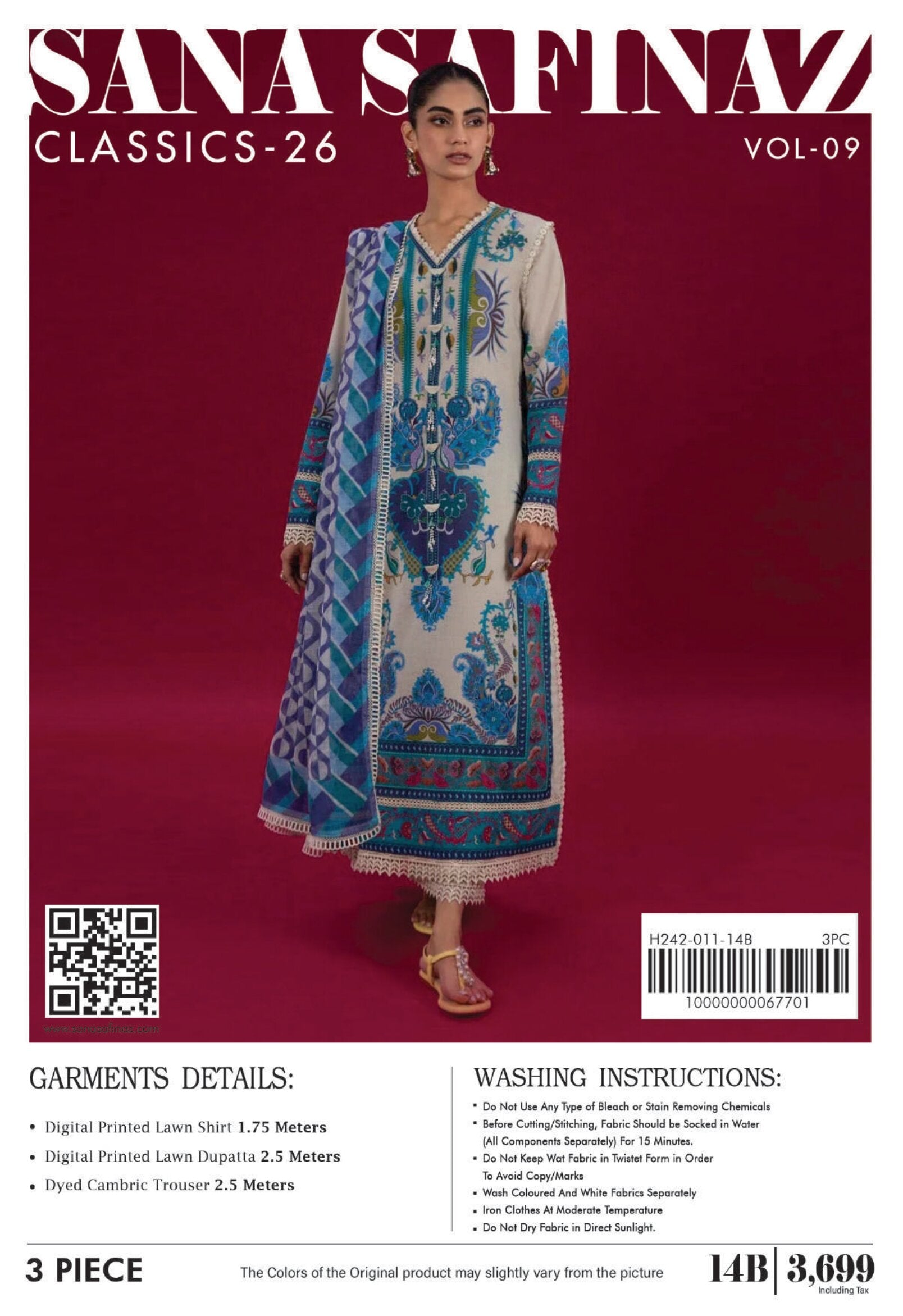 SANA SAFINAZ | UNSTITCHED 3-PIECE | PRINTED LAWN SUIT