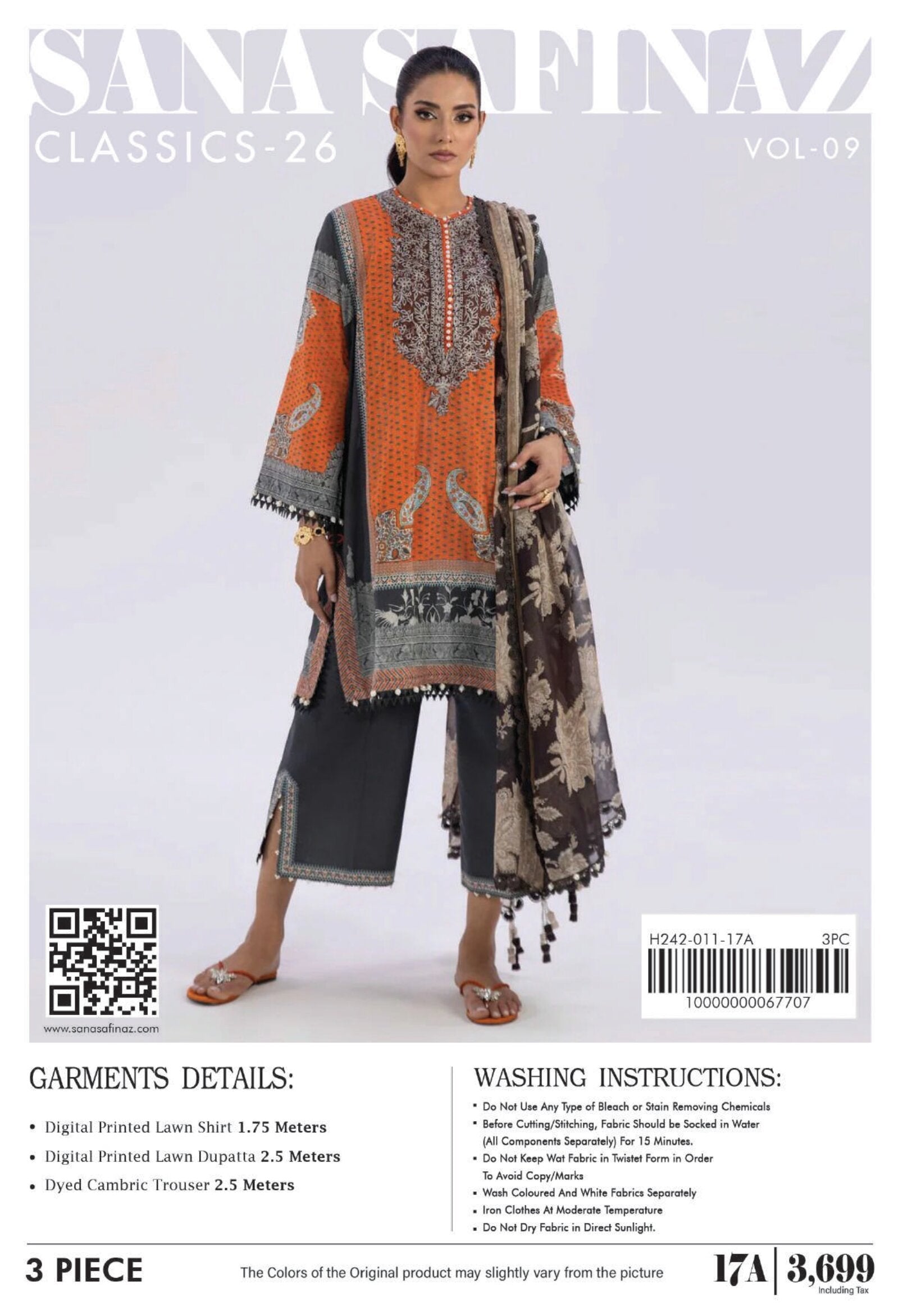 SANA SAFINAZ | UNSTITCHED 3-PIECE | PRINTED LAWN SUIT