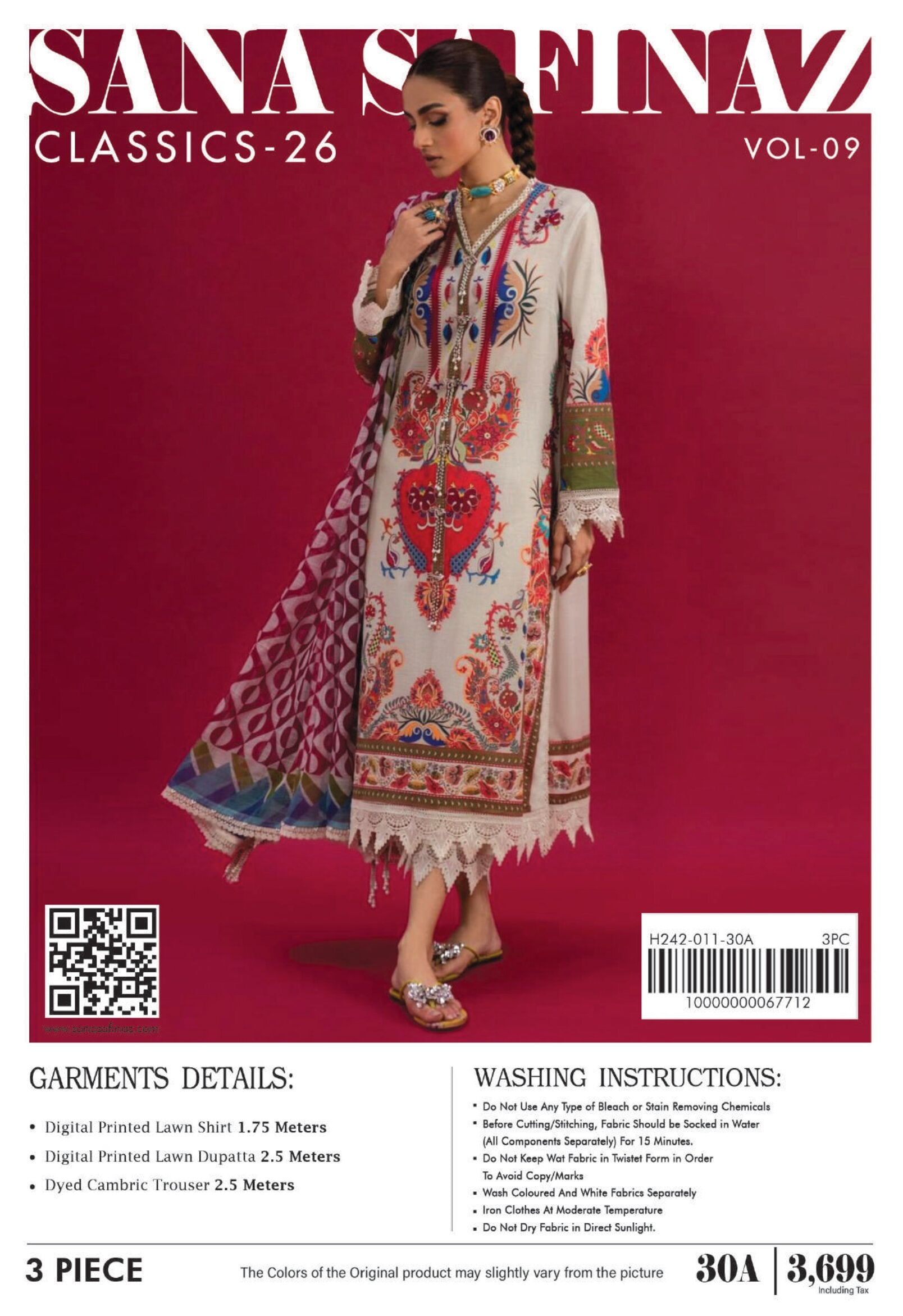 SANA SAFINAZ | UNSTITCHED 3-PIECE | PRINTED LAWN SUIT