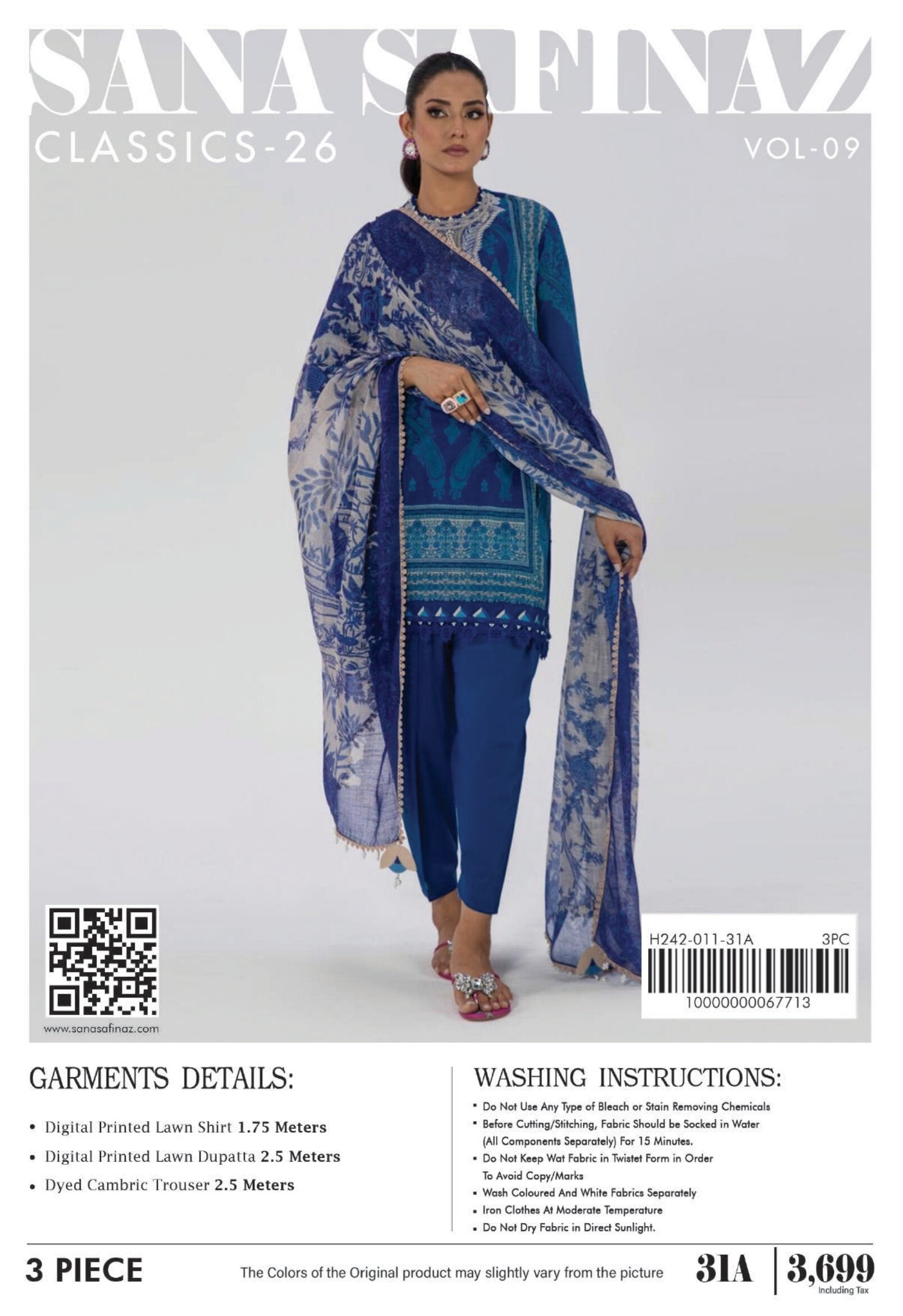 SANA SAFINAZ | UNSTITCHED 3-PIECE | PRINTED LAWN SUIT