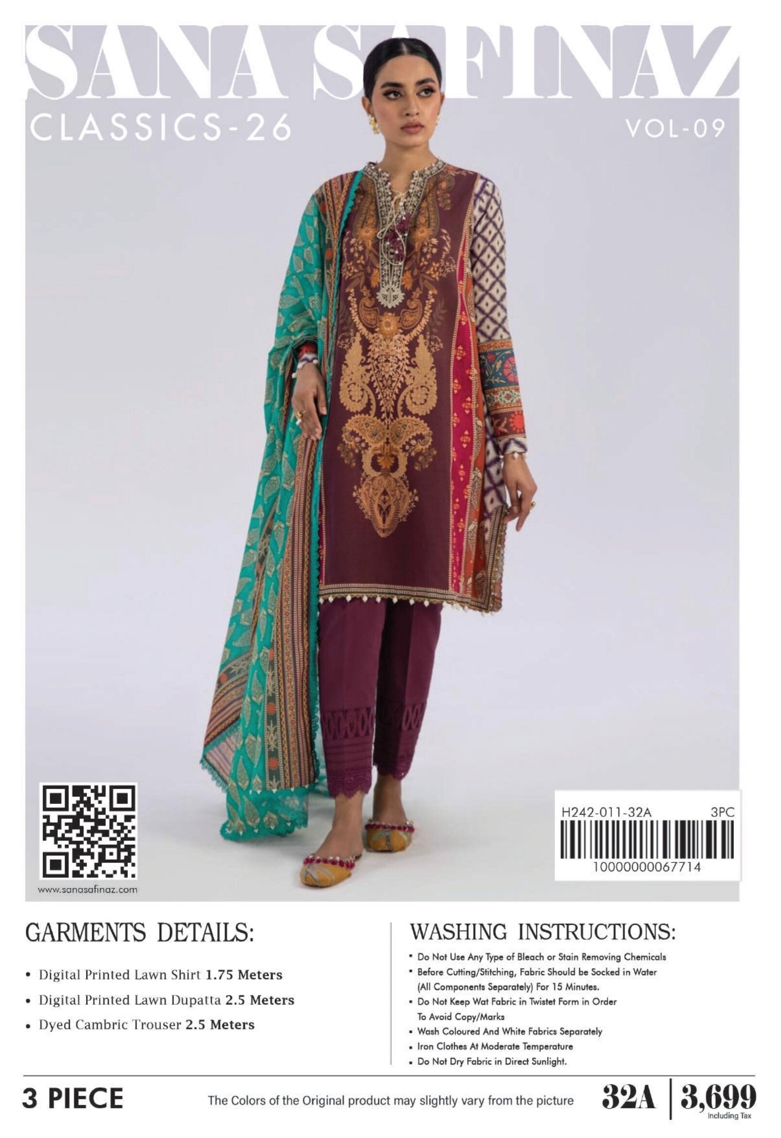 SANA SAFINAZ | UNSTITCHED 3-PIECE | PRINTED LAWN SUIT
