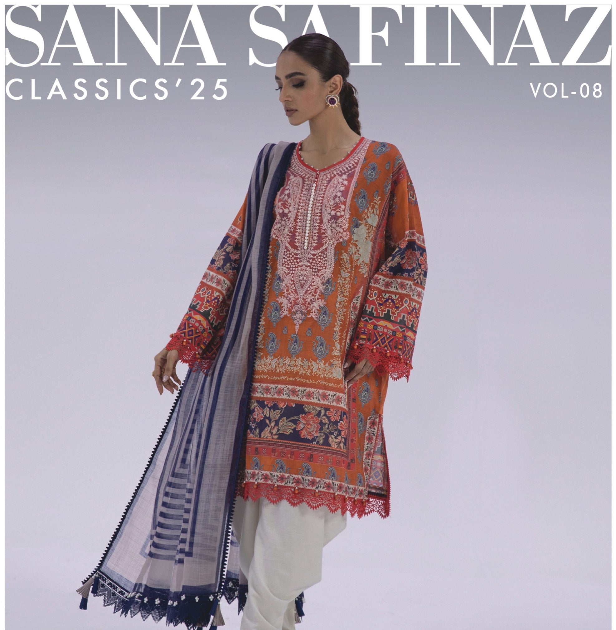 Sana Safinaz | VOL - 08 | Classics' 25 | Design 03 | Unstitched 3-Piece Lawn Suit