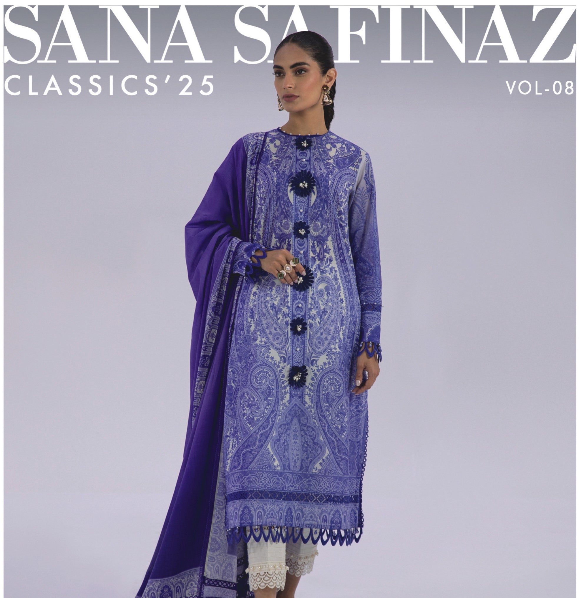 Sana Safinaz | VOL - 08 | Classics' 25 | Design 04 | Unstitched 3-Piece Lawn Suit