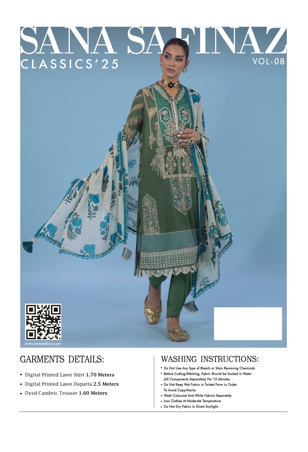 SANA SAFINAZ | UNSTITCHED 3-PIECE | LAWN SUIT 07