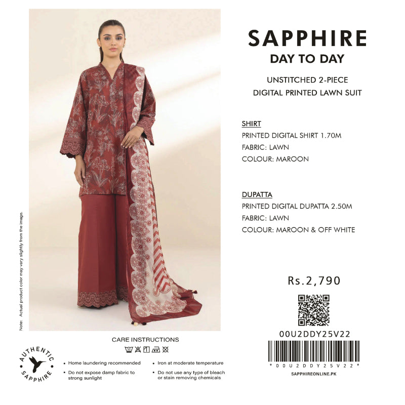 Sapphire | DAY TO DAY | Design 01 | 2-Piece Lawn Suit