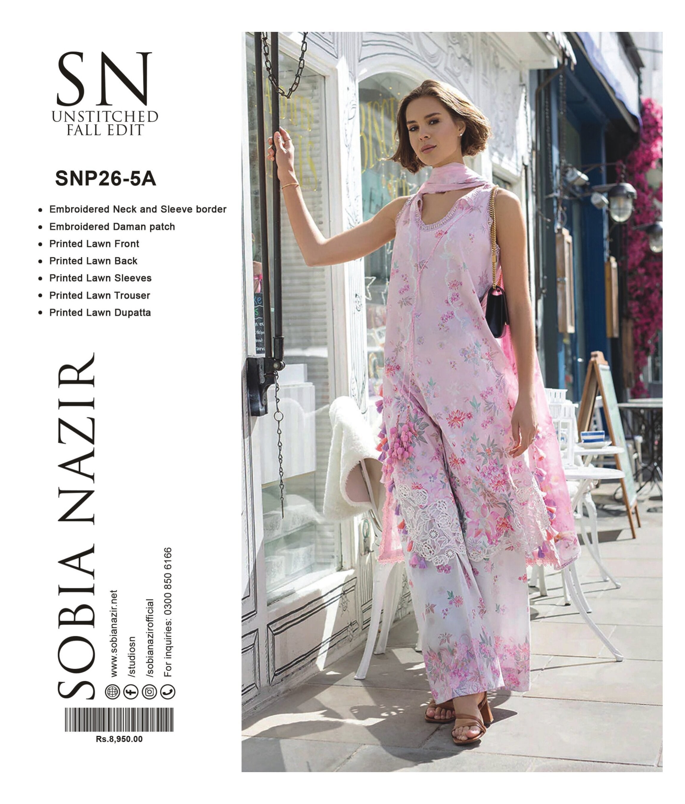 SOBIA NAZEER | 3-PIECE UNSTITCHED | EMBROIDERED PRINTED LAWN SUIT