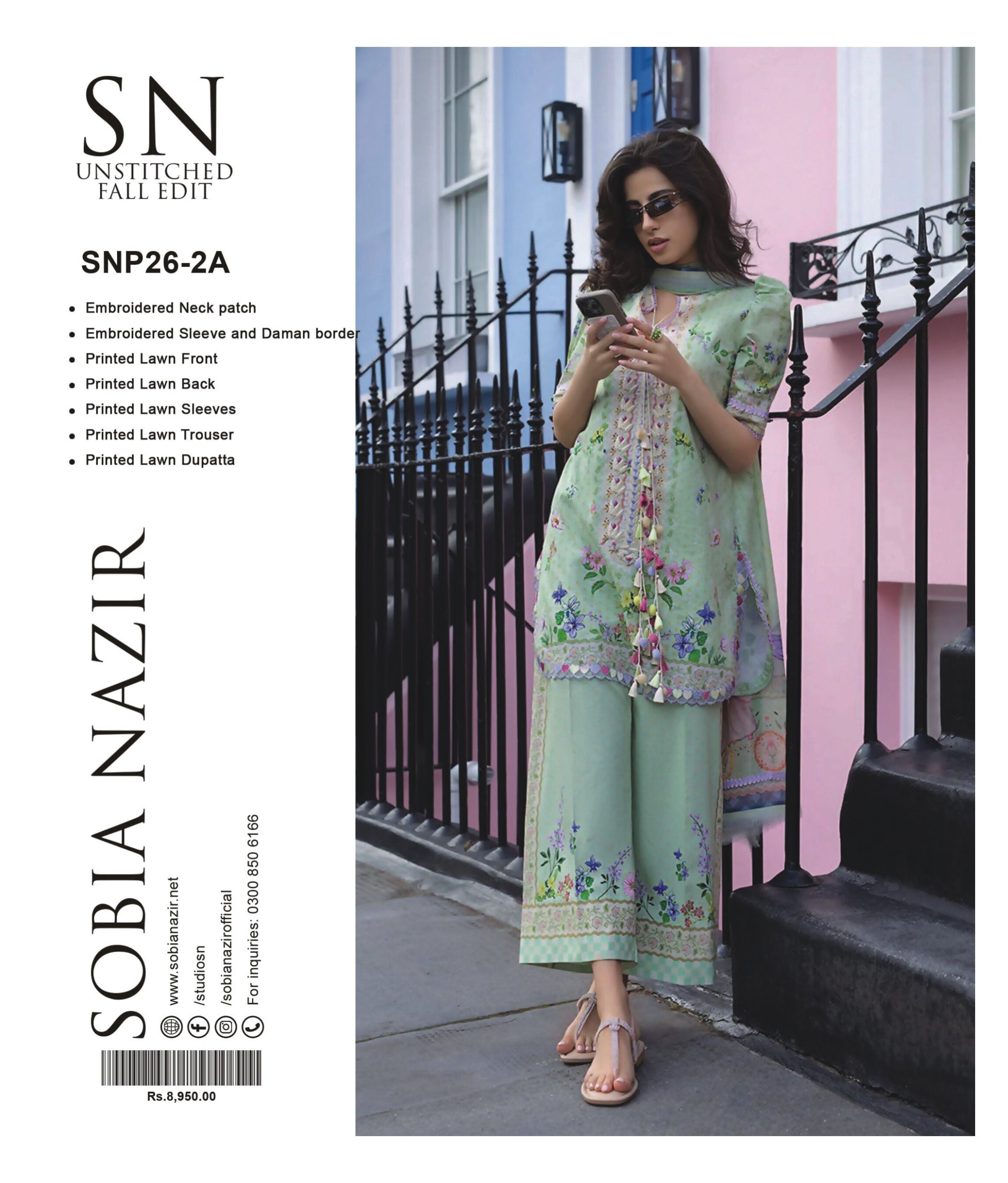 SOBIA NAZEER | 3-PIECE UNSTITCHED | EMBROIDERED PRINTED LAWN SUIT