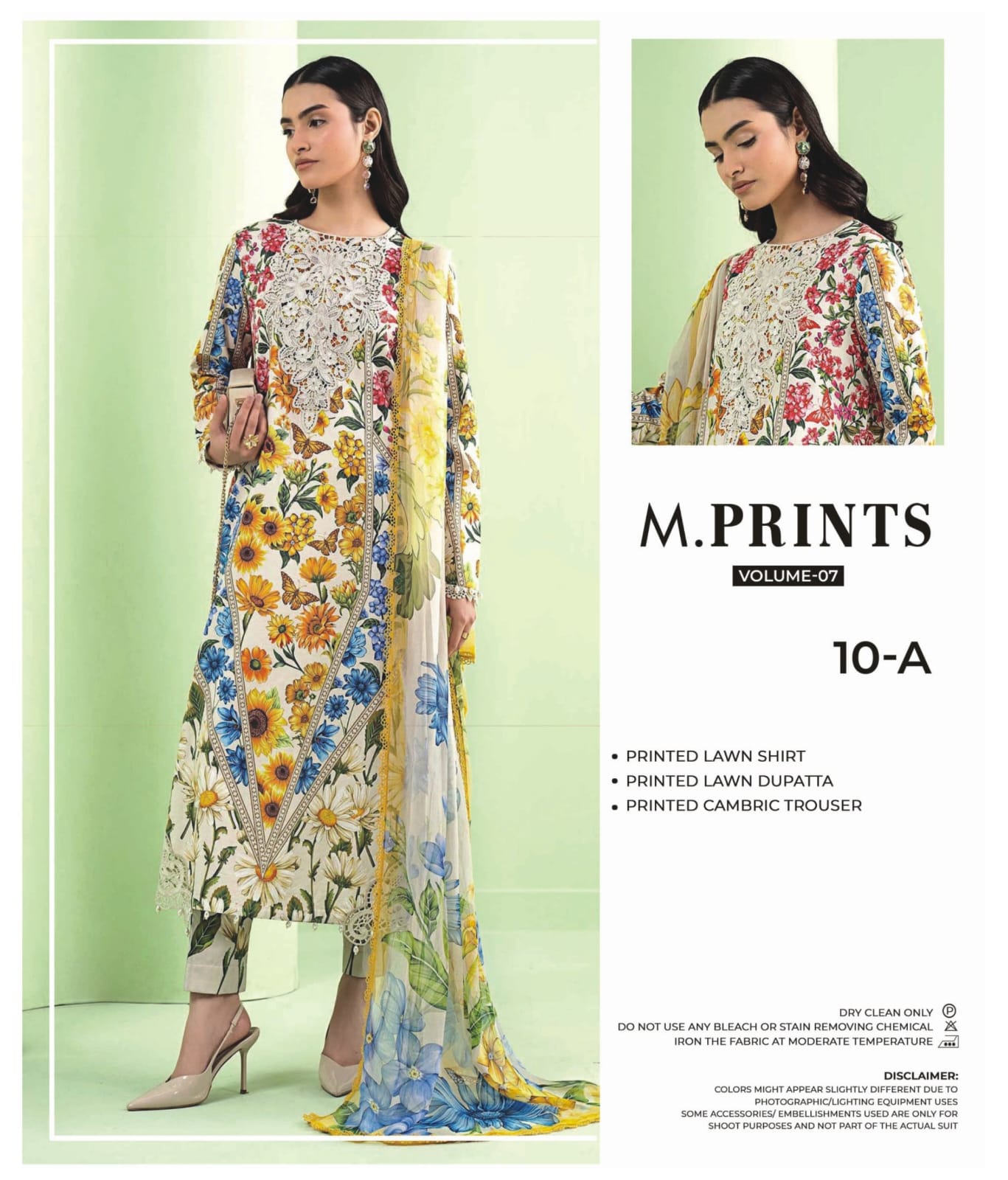 M.PRINTS | 10-A | UNSTITCHED 3-PIECE PRINTED LAWN SUIT
