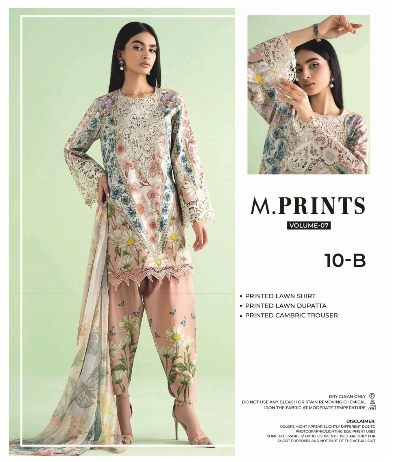 M.PRINTS | 10-B | UNSTITCHED 3-PIECE PRINTED LAWN SUIT