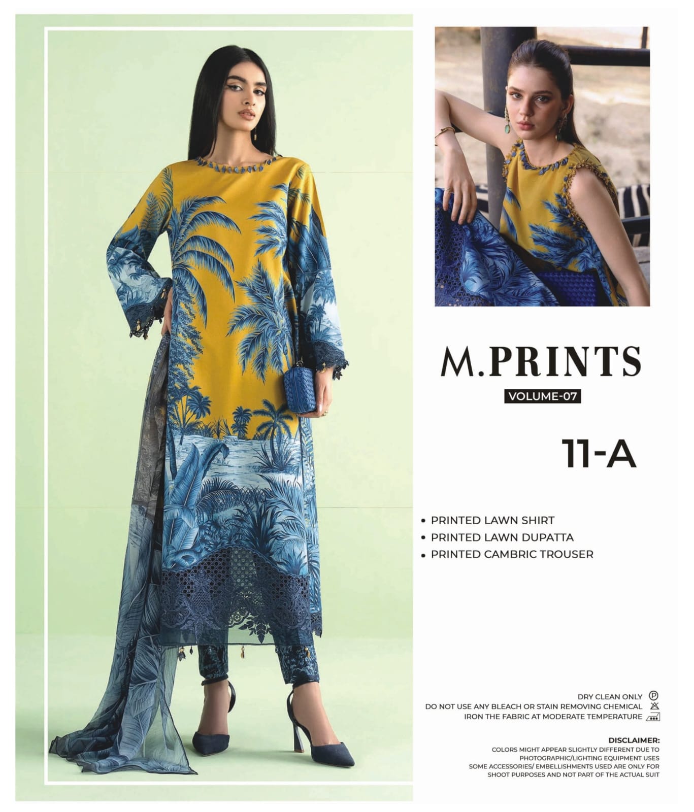 M.PRINTS | 11-A | UNSTITCHED 3-PIECE PRINTED LAWN SUIT