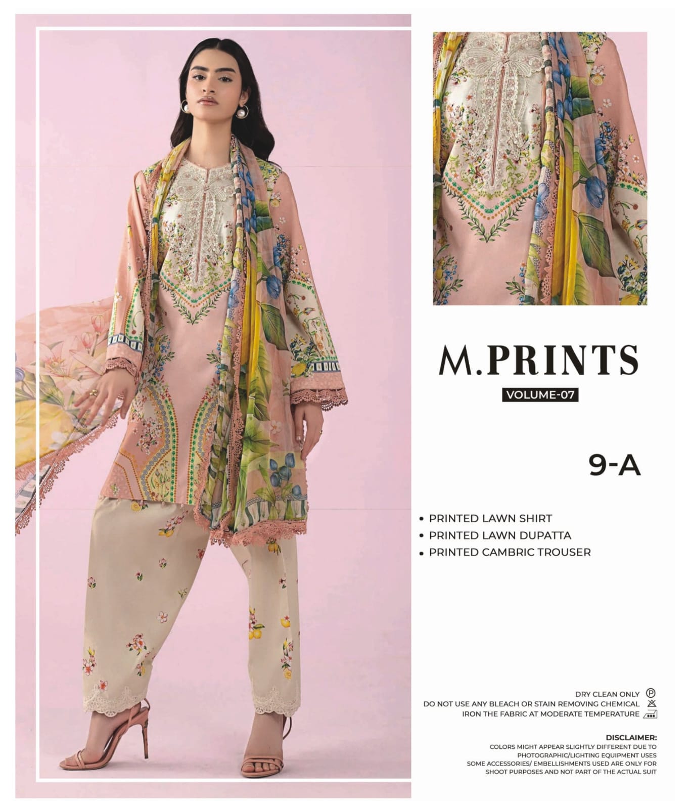 M.PRINTS | 9-A | UNSTITCHED 3-PIECE PRINTED LAWN SUIT