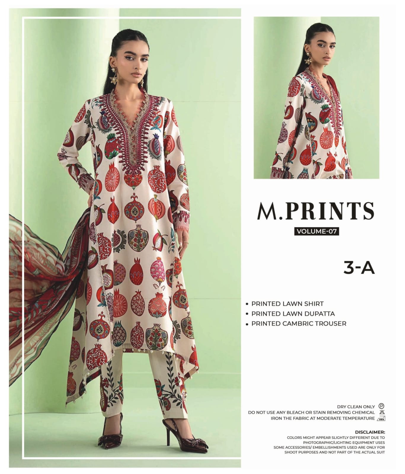 M.PRINTS | 3-A | UNSTITCHED 3-PIECE PRINTED LAWN SUIT