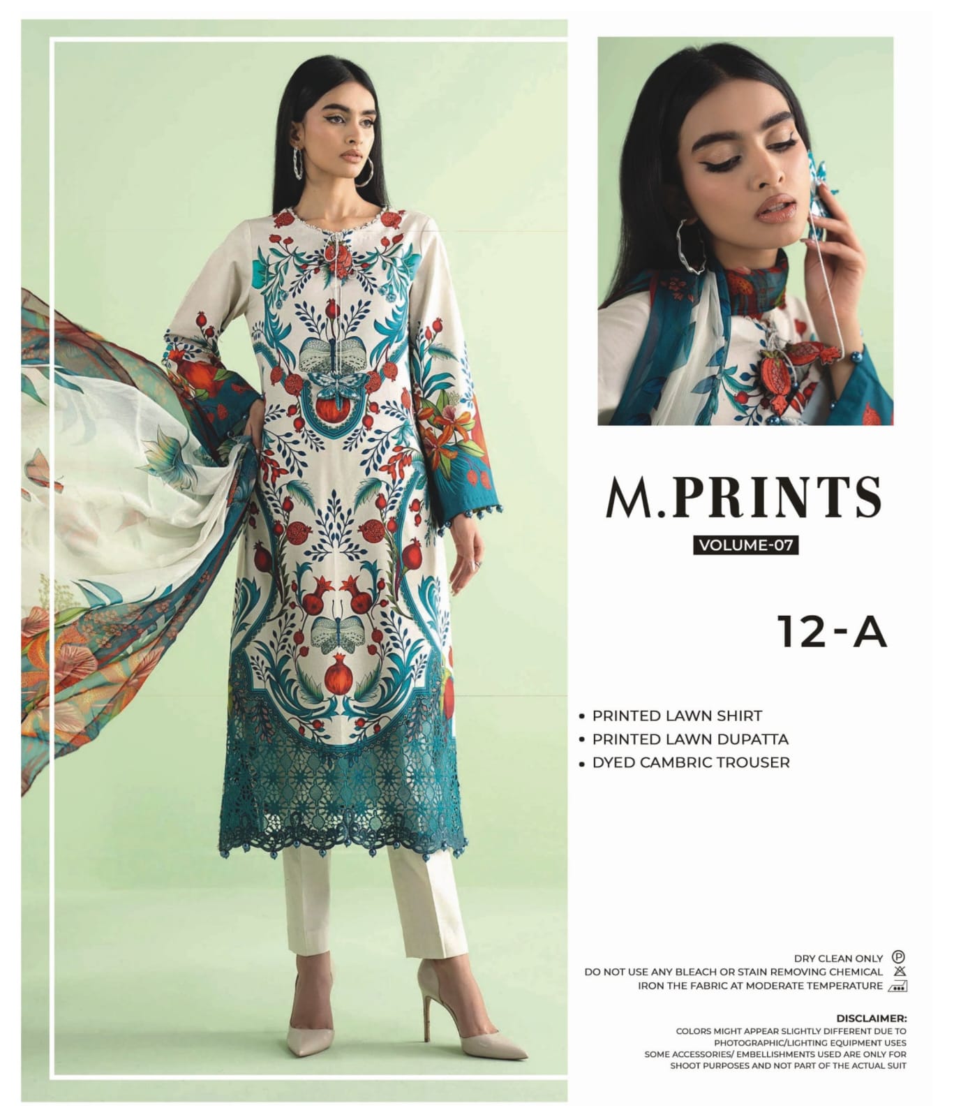 M.PRINTS | 12-A | UNSTITCHED 3-PIECE PRINTED LAWN SUIT