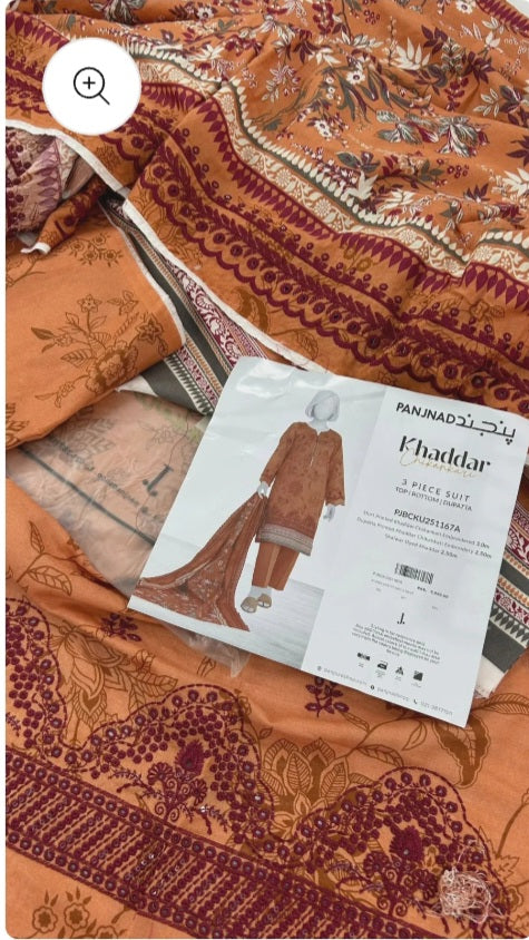 J. | PANJJAD KHADDAR 3-PIECE UNSTITCHED SUIT