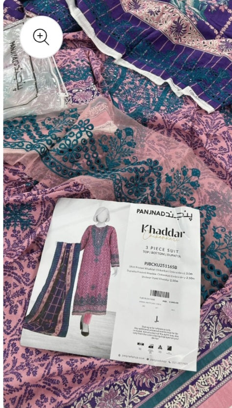 J. | PANJJAD KHADDAR 3-PIECE UNSTITCHED SUIT