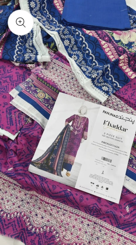 J. | PANJJAD KHADDAR 3-PIECE UNSTITCHED SUIT