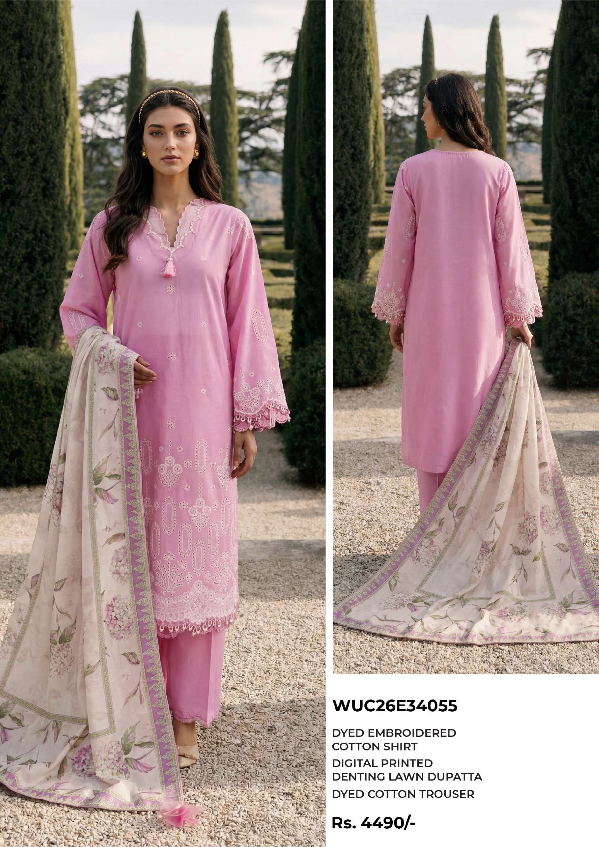 ZELLBURY | UNSTITCHED 3-PIECE | EMBROIDERED LAWN SUIT