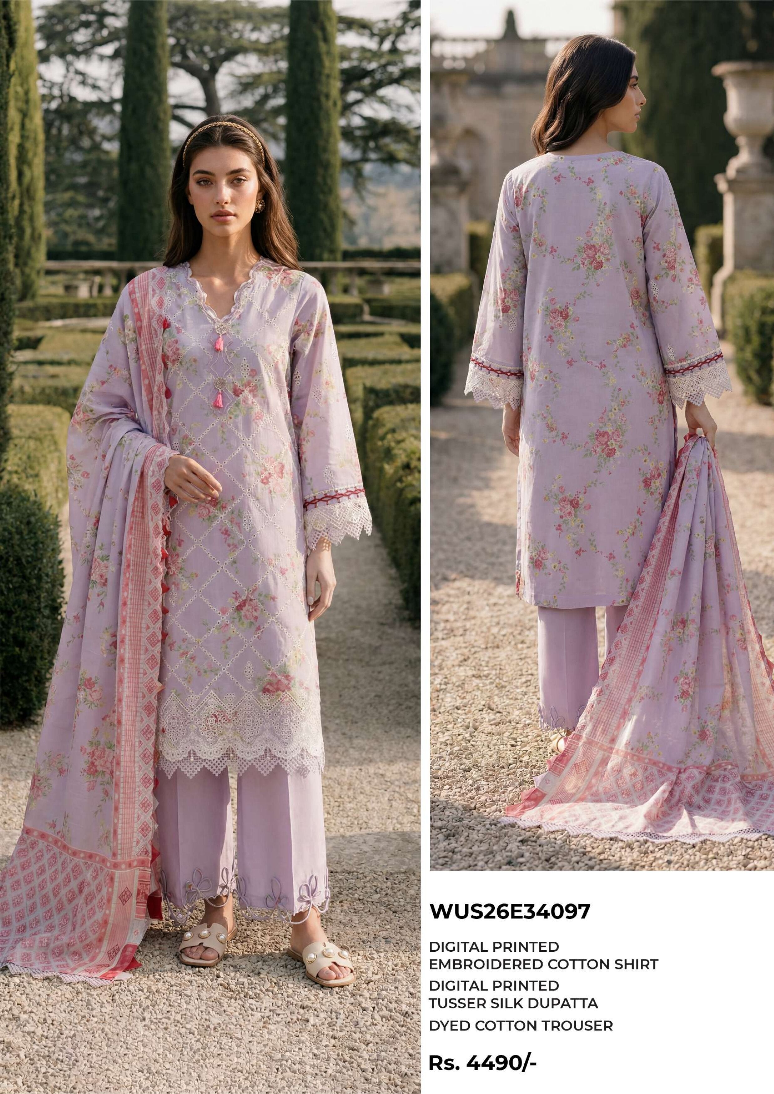 ZELLBURY | UNSTITCHED 3-PIECE | EMBROIDERED LAWN SUIT