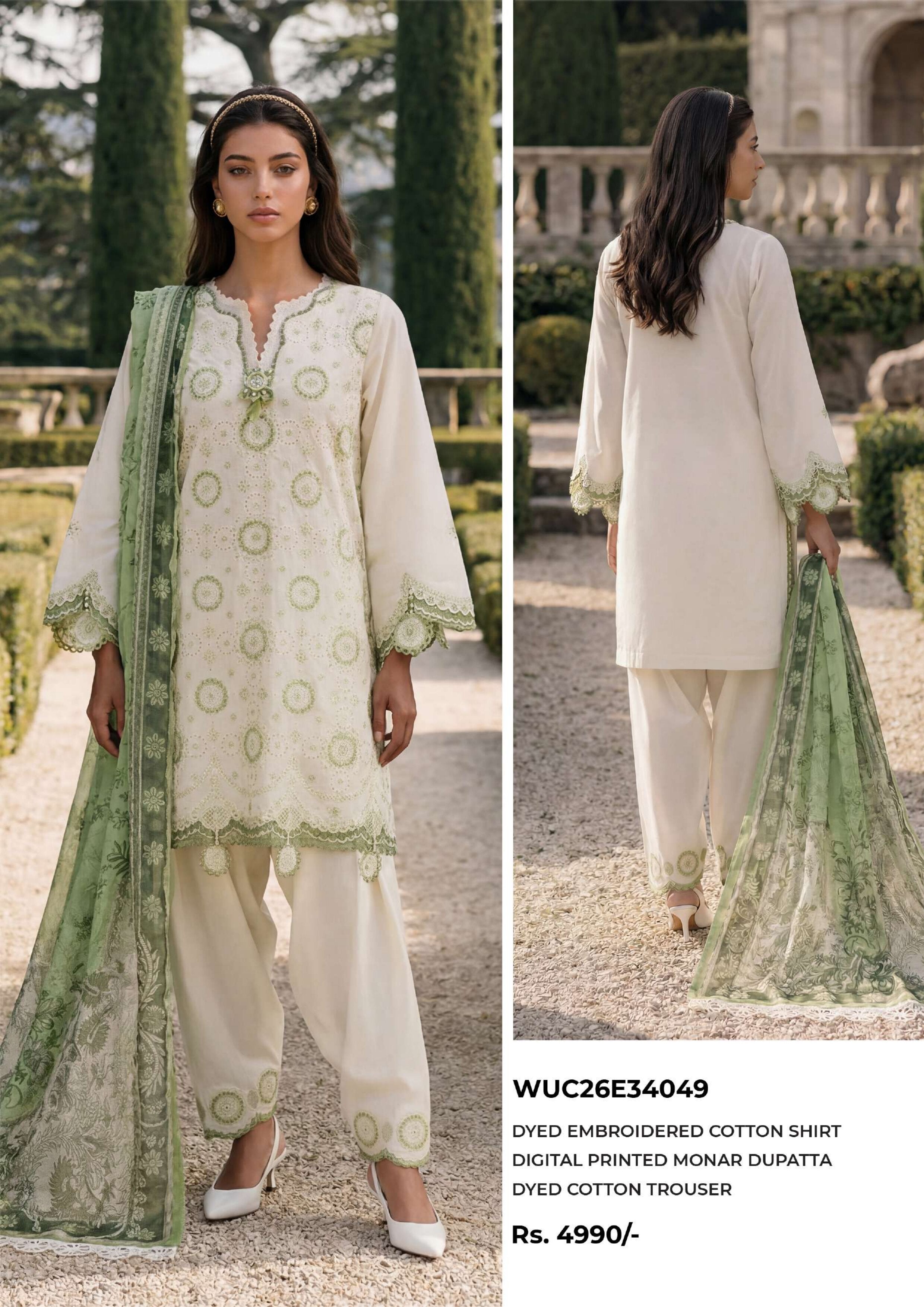 ZELLBURY | UNSTITCHED 3-PIECE | EMBROIDERED LAWN SUIT