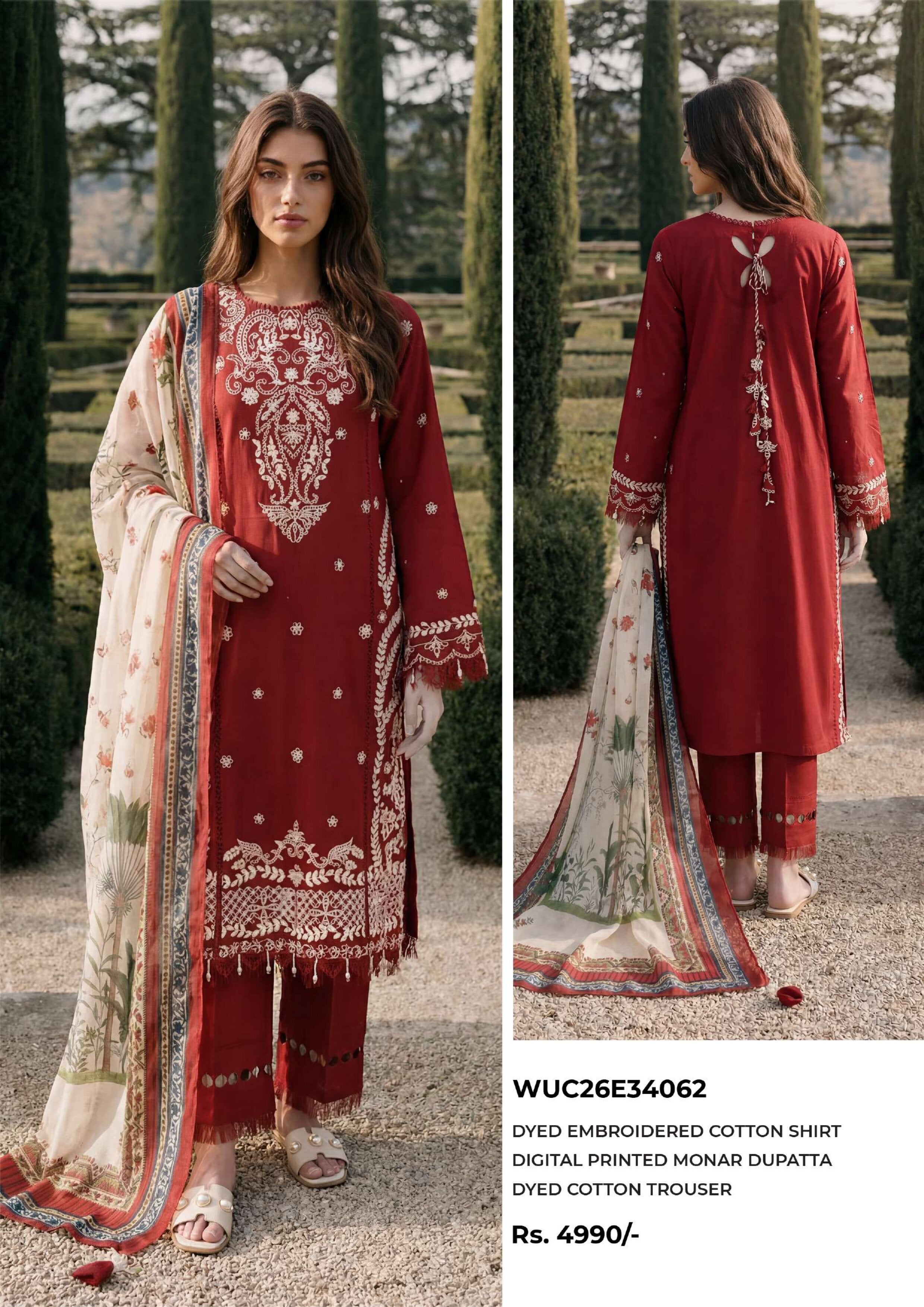 ZELLBURY | UNSTITCHED 3-PIECE | EMBROIDERED LAWN SUIT