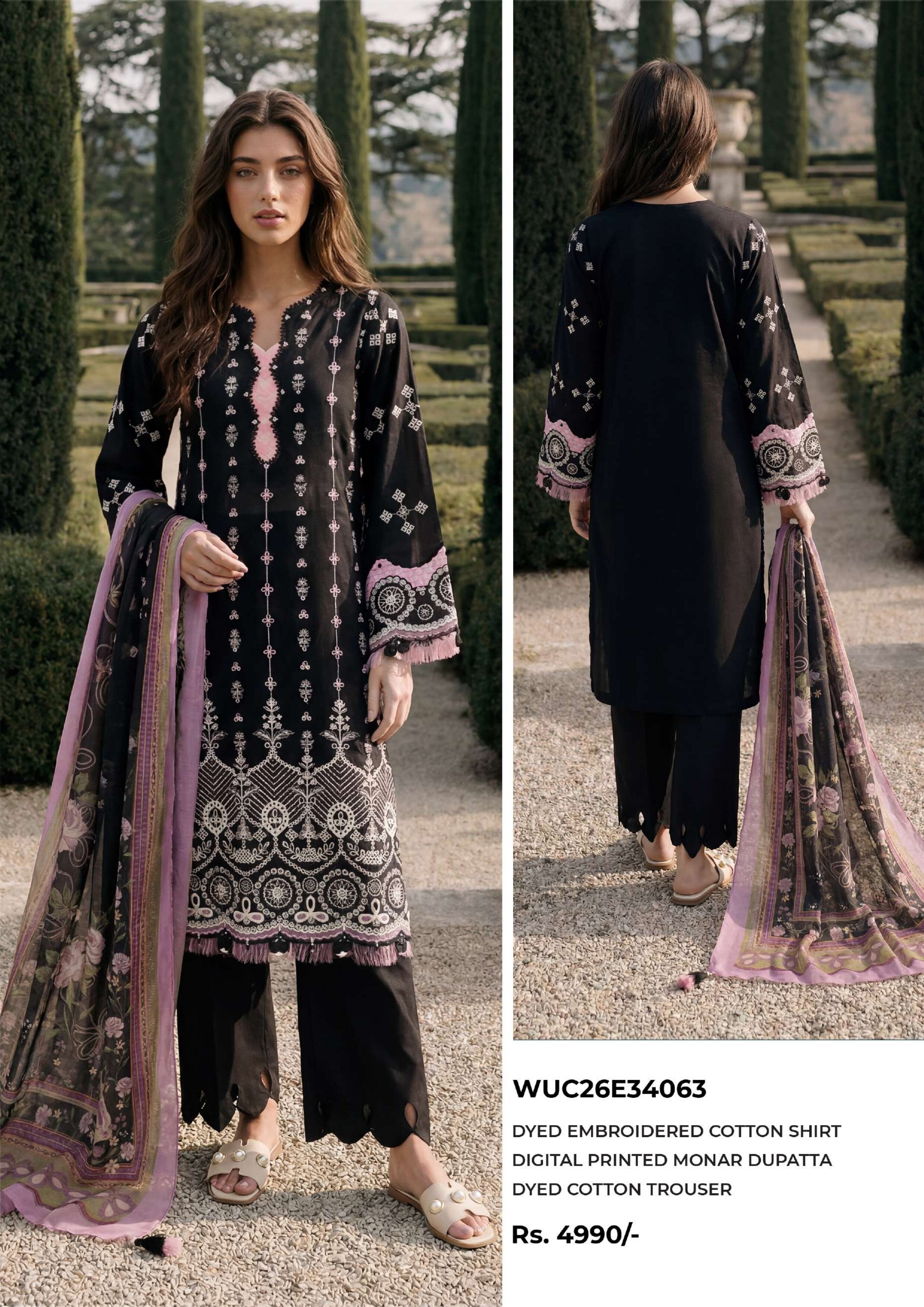 ZELLBURY | UNSTITCHED 3-PIECE | EMBROIDERED LAWN SUIT