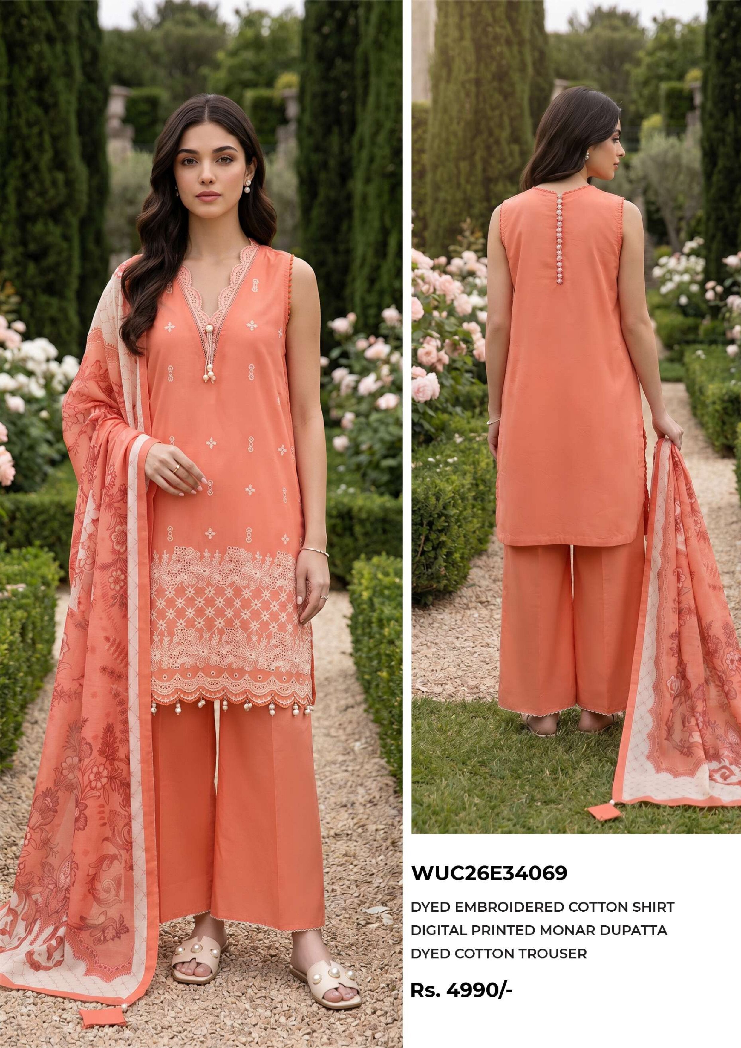 ZELLBURY | UNSTITCHED 3-PIECE | EMBROIDERED LAWN SUIT