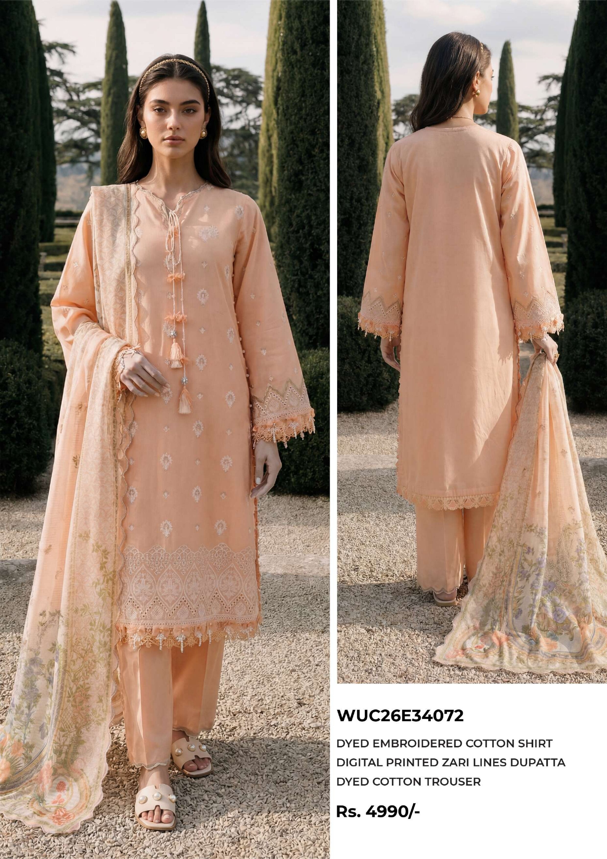 ZELLBURY | UNSTITCHED 3-PIECE | EMBROIDERED LAWN SUIT