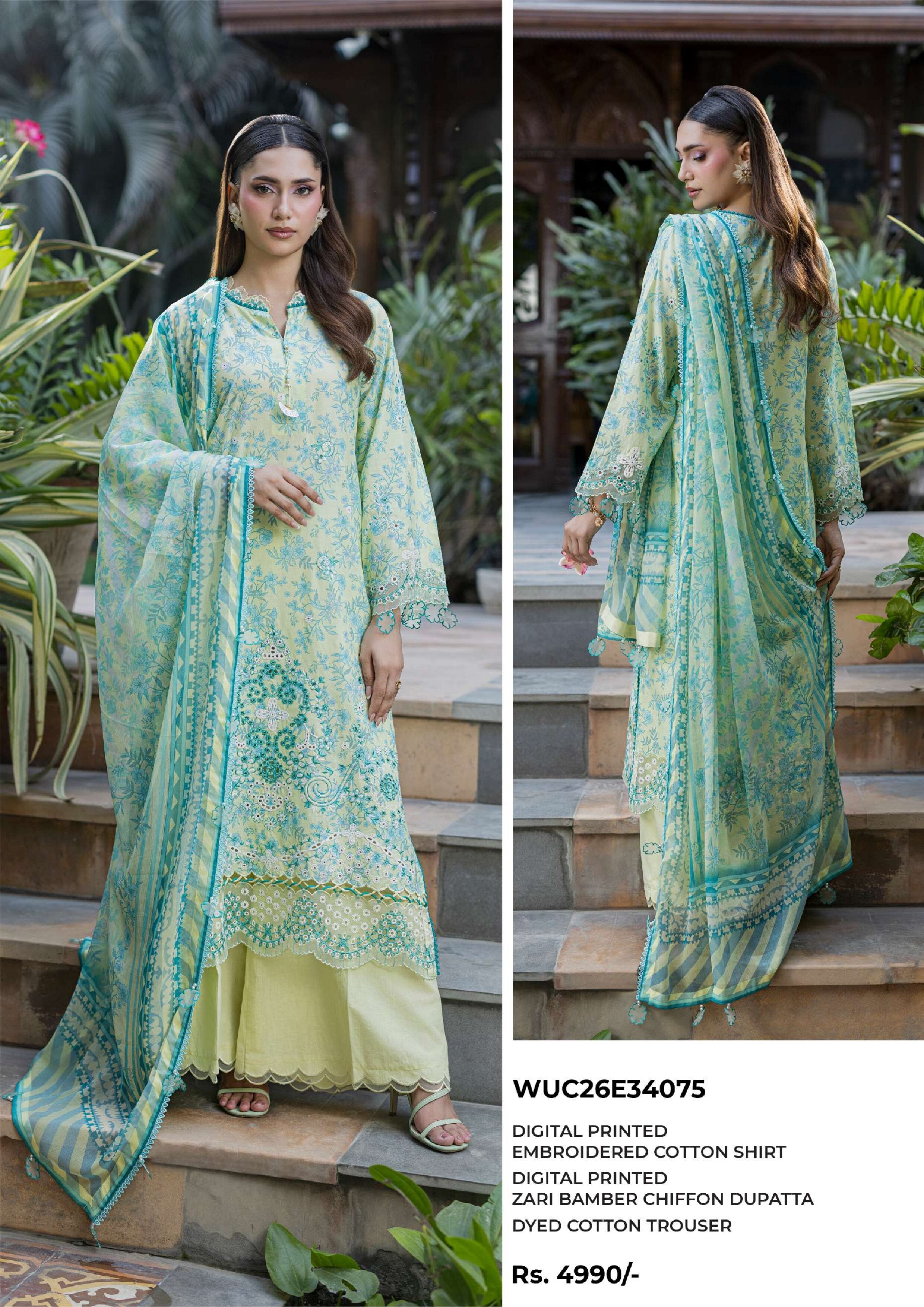 ZELLBURY | UNSTITCHED 3-PIECE | EMBROIDERED LAWN SUIT