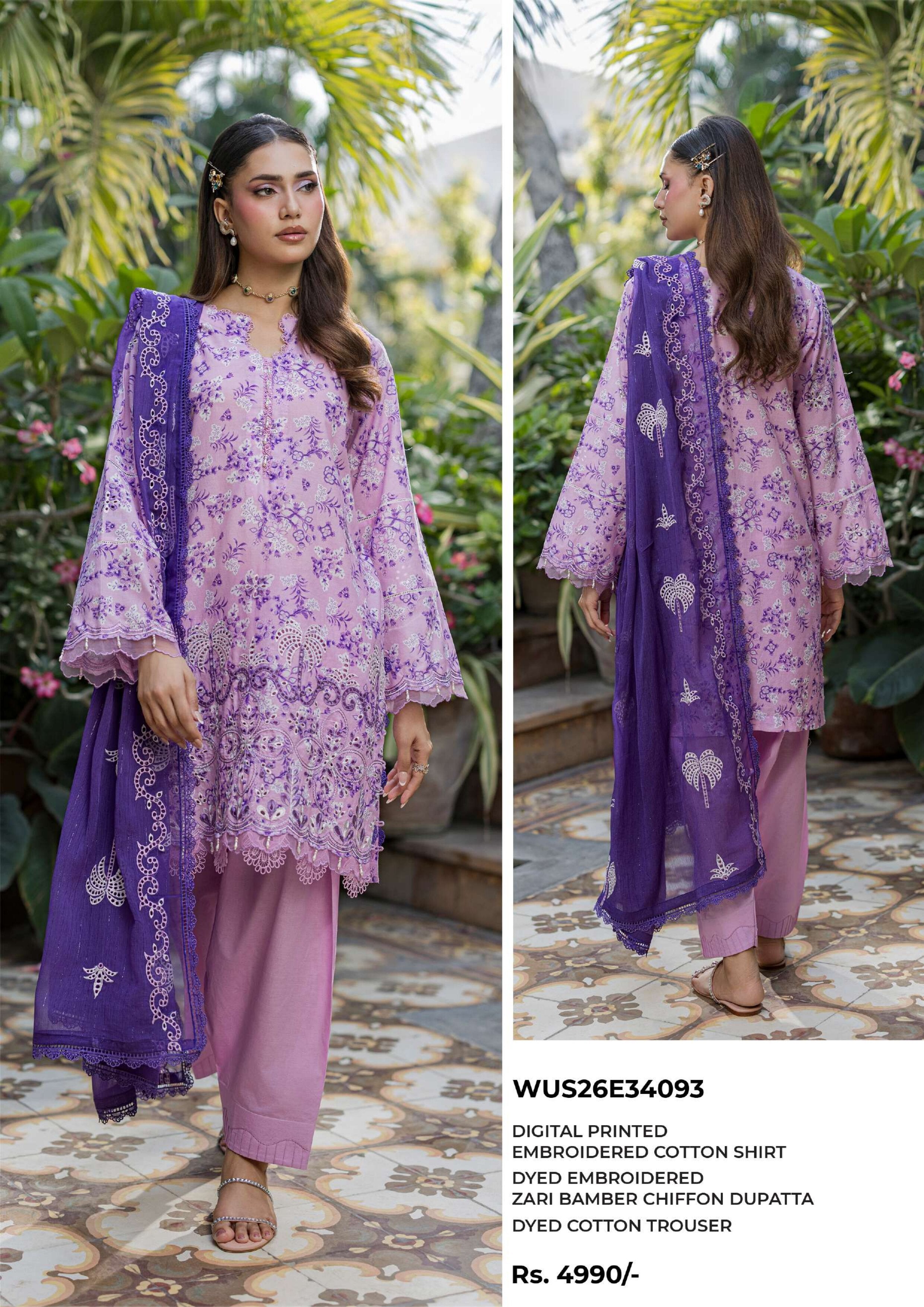 ZELLBURY | UNSTITCHED 3-PIECE | EMBROIDERED LAWN SUIT