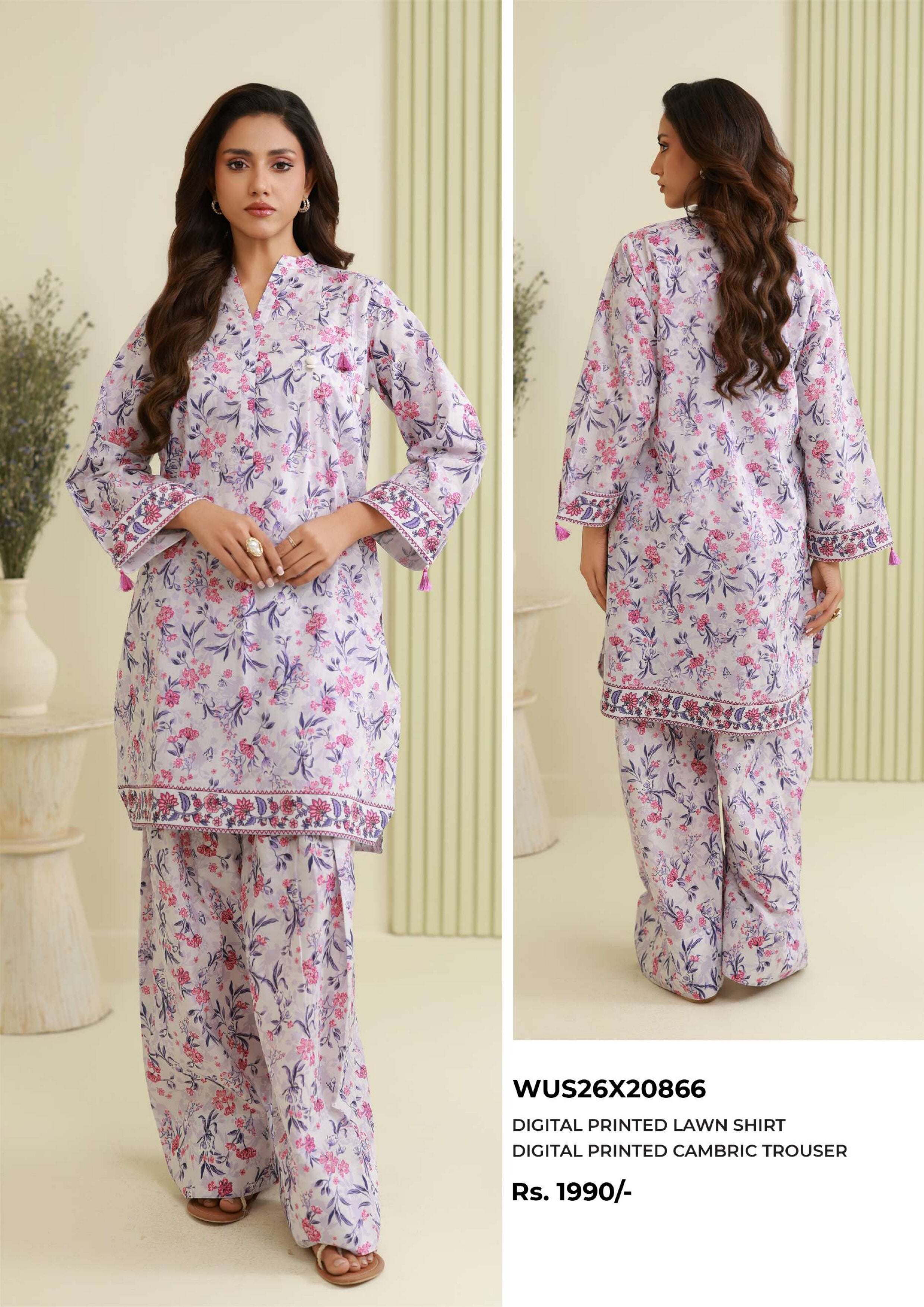 ZELLBURY | UNSTITCHED 2-PIECE | PRINTED LAWN SUIT