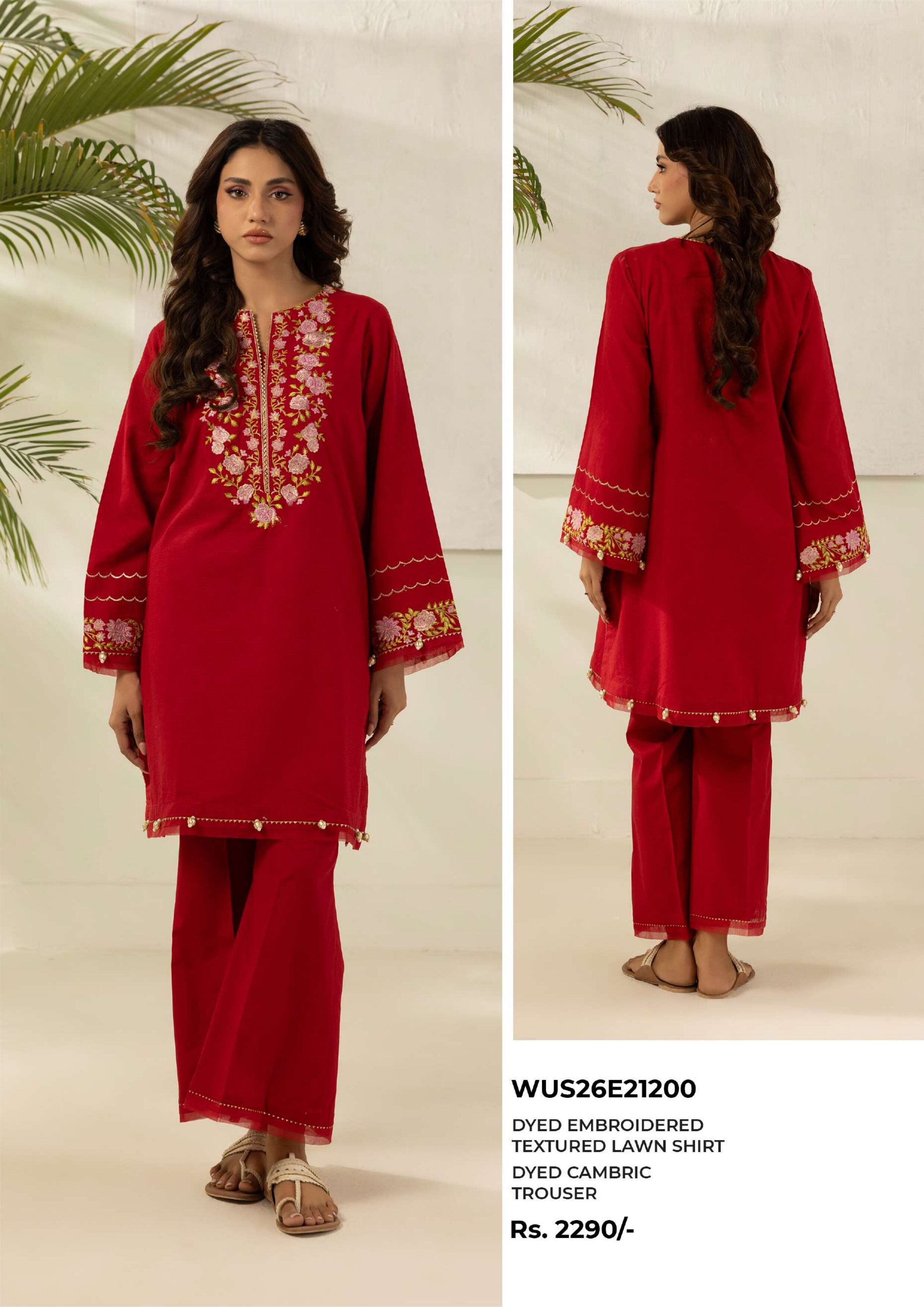 ZELLBURY | UNSTITCHED 2-PIECE | EMBROIDERED LAWN SUIT
