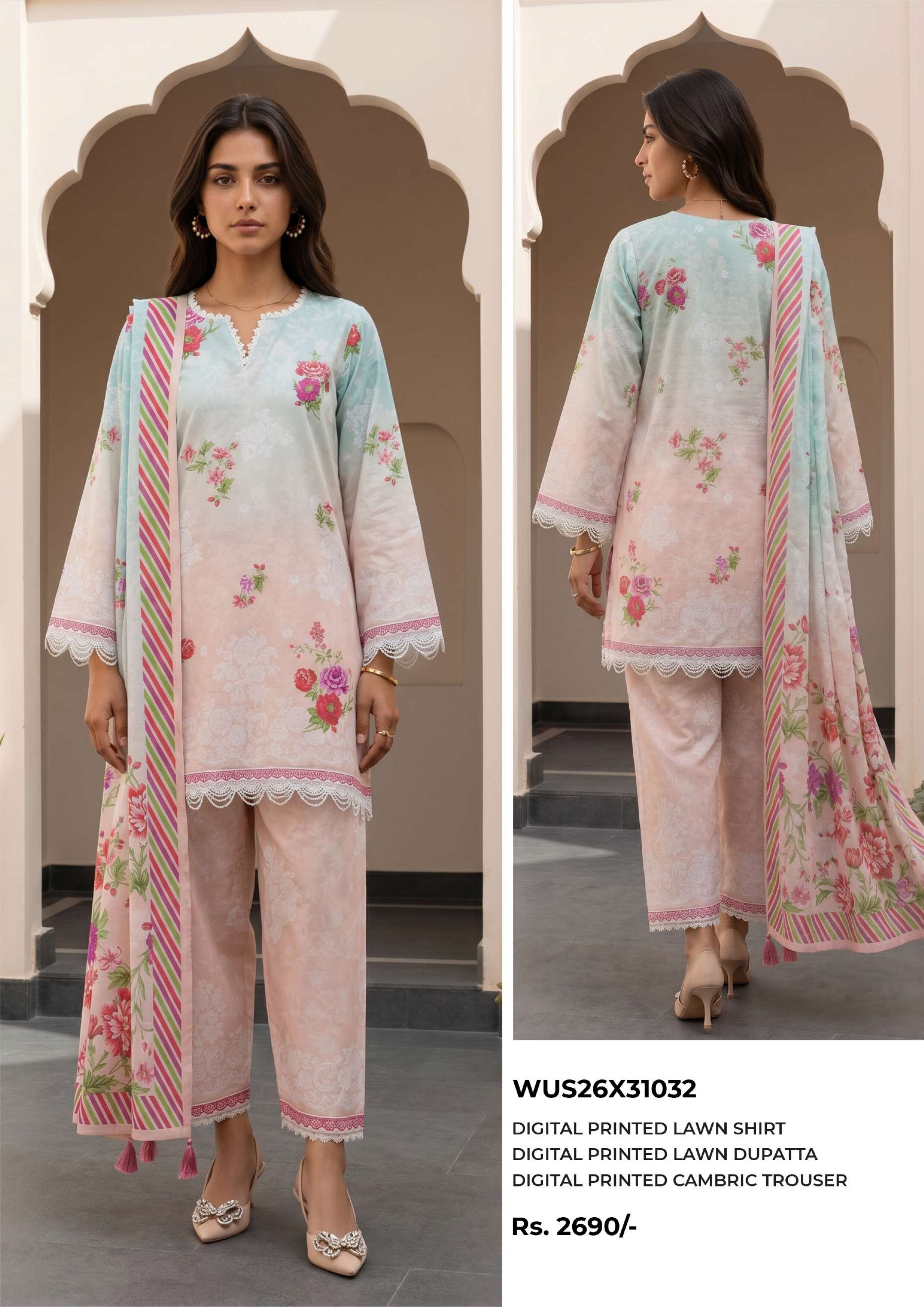 ZELLBURY | UNSTITCHED 3-PIECE | PRINTED LAWN SUIT