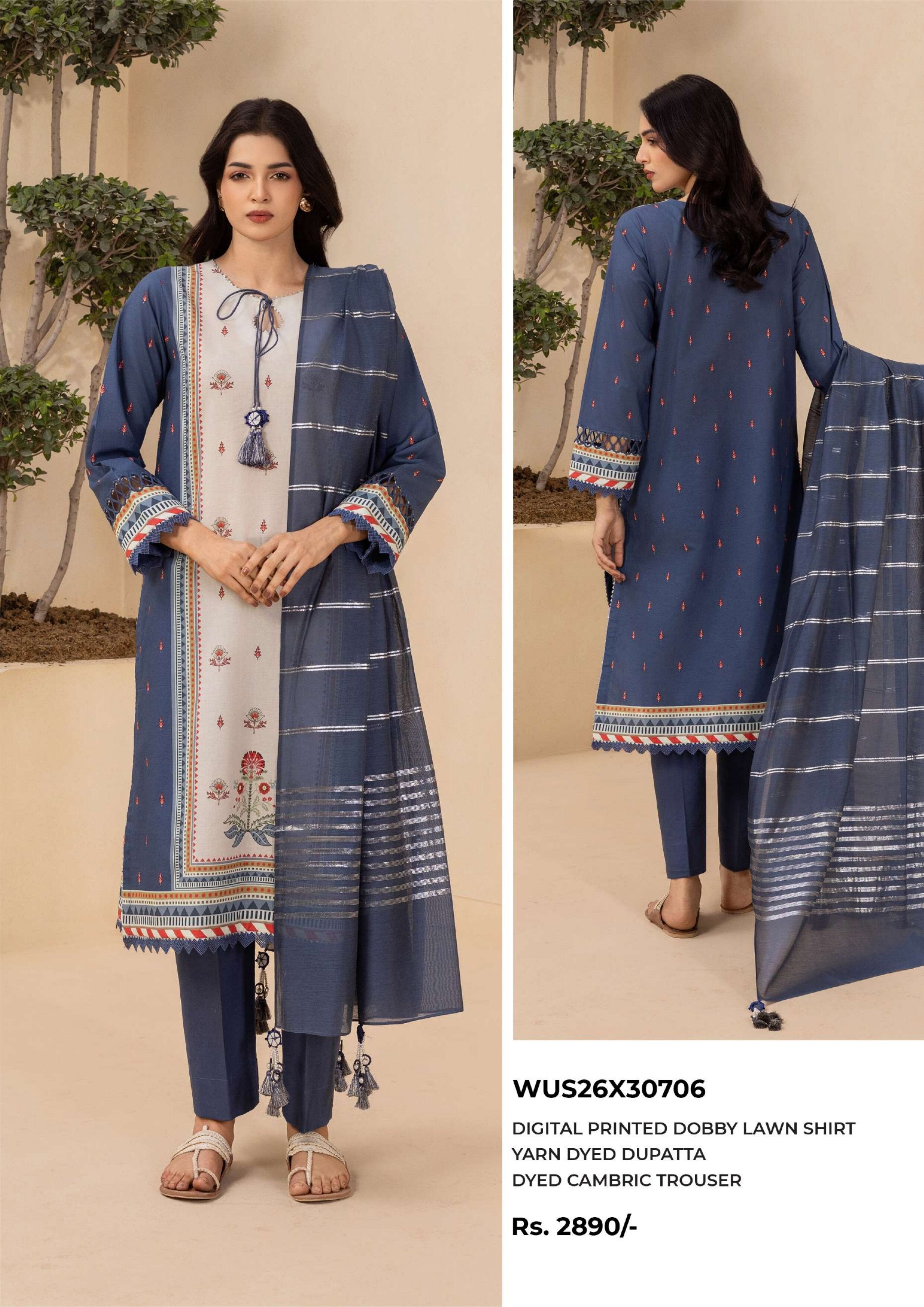 ZELLBURY | UNSTITCHED 3-PIECE | PRINTED LAWN SUIT