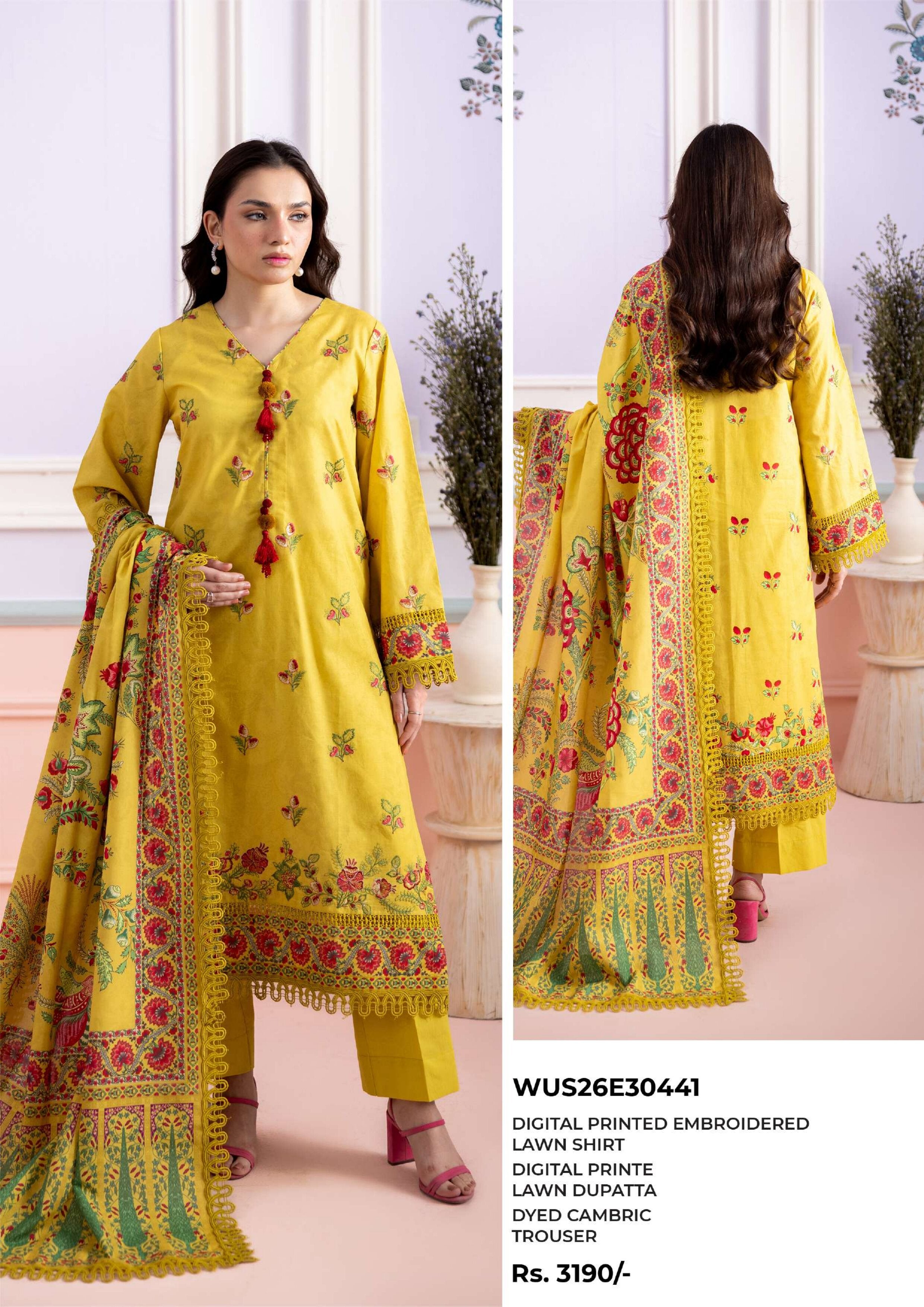 ZELLBURY | UNSTITCHED 3-PIECE | EMBROIDERED LAWN SUIT